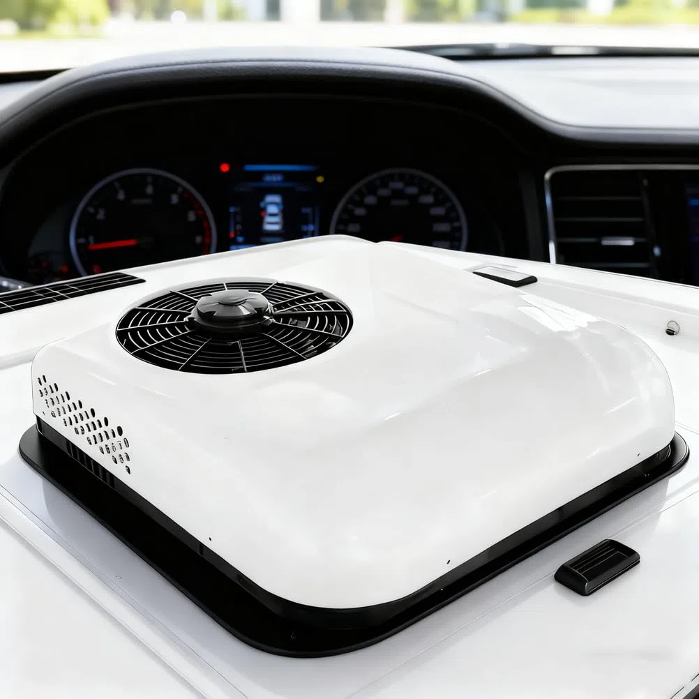 SXHEYUY Condizionatore d'Aria per Tetto Auto Condizionatore d'Aria 12V 24V DC Aria Condizionata Fredda E Calda Funzione Condizionatore d'Aria sul Tetto Sono Applicabili,Bianca,12v 2in1