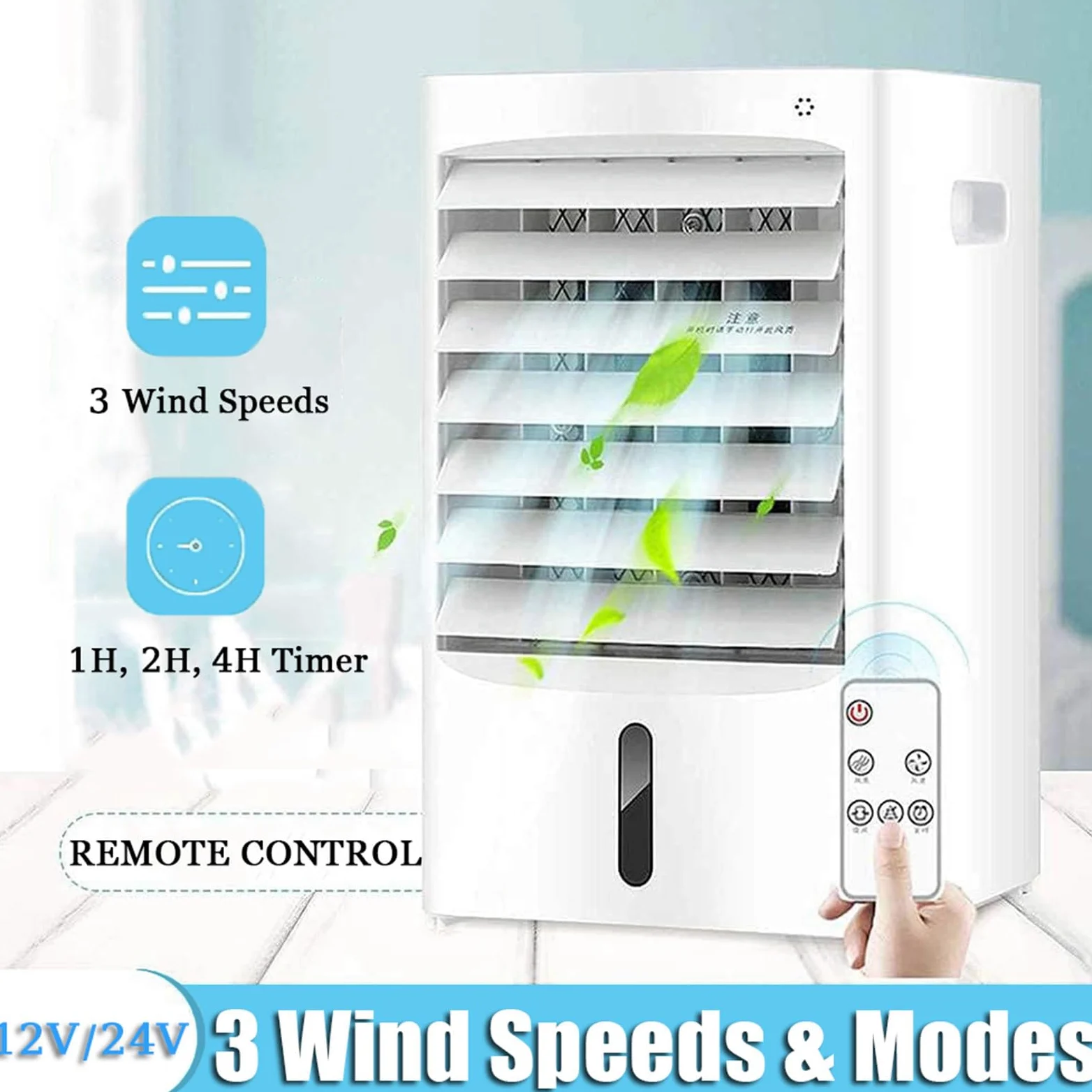 Mini Condizionatore D'Aria Per Camper, Ventilatore Per Condizionatori D'Aria Portatili, Raffrescatore D'Aria Evaporativo Con 3 Velocità Del Vento, Ventola Di Raffreddamento Per Camper, Camion,12V