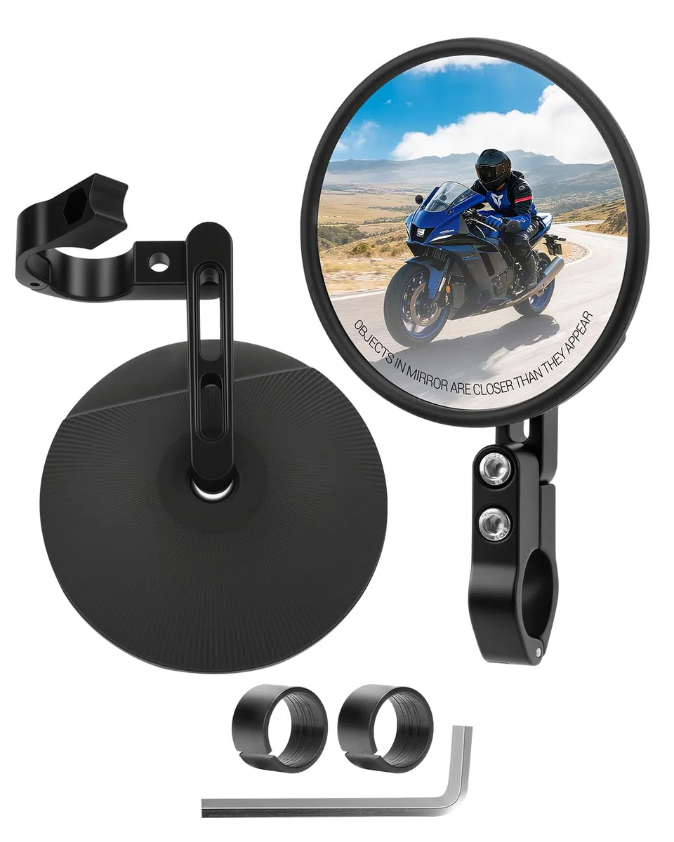 SUPAREE Specchietti Moto Universali specchietti moto manubrio omologati specchietti moto pieghevoli Adatto a Manubri con Diametri di 22 mm e 25,4 mm per Scooter Cruiser