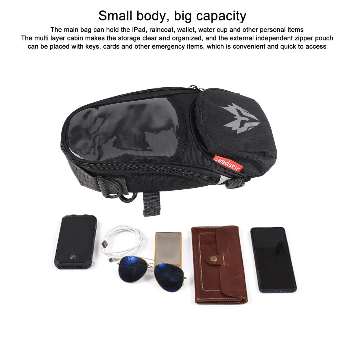 Borsa Serbatoio Magnetica per Moto con Grande capacità (Grigio)