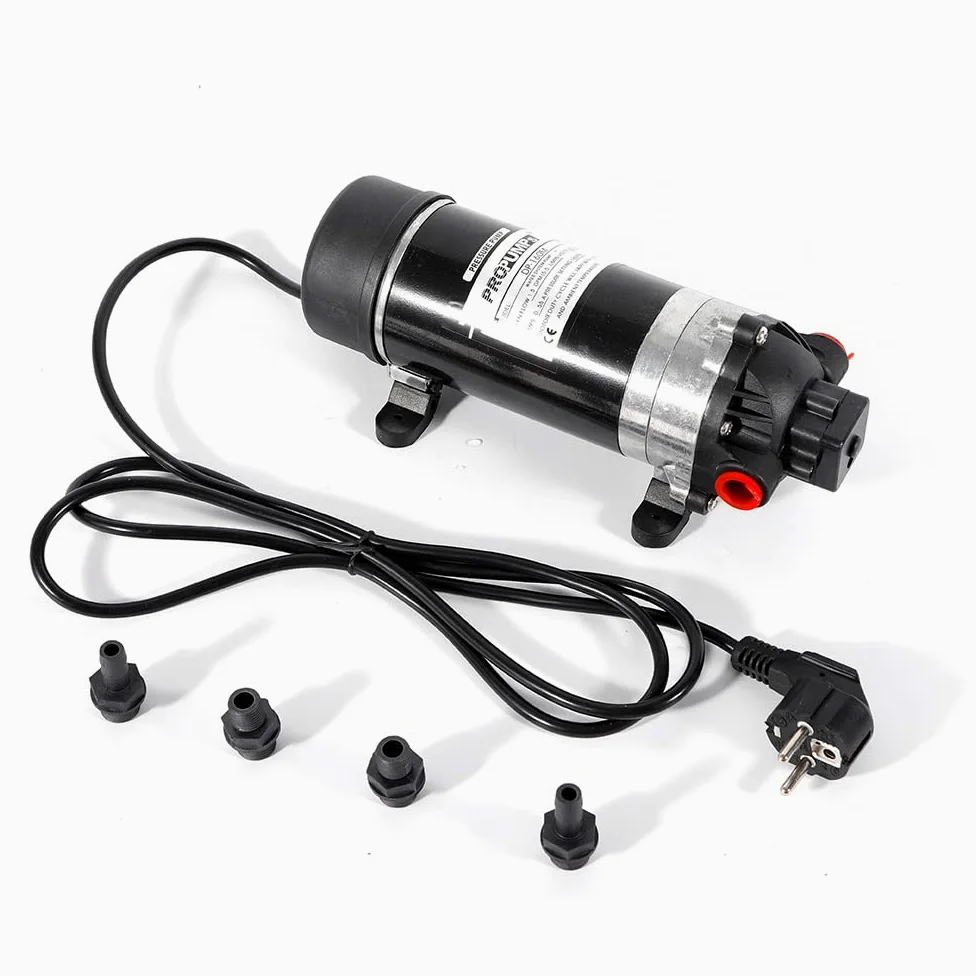 Pompa dell'acqua a membrana 220 V, autoadescante, 160 PSI, 5,5 l/min, pompa a membrana per camper, roulotte, barche, lavaggio e irrigazione da giardino