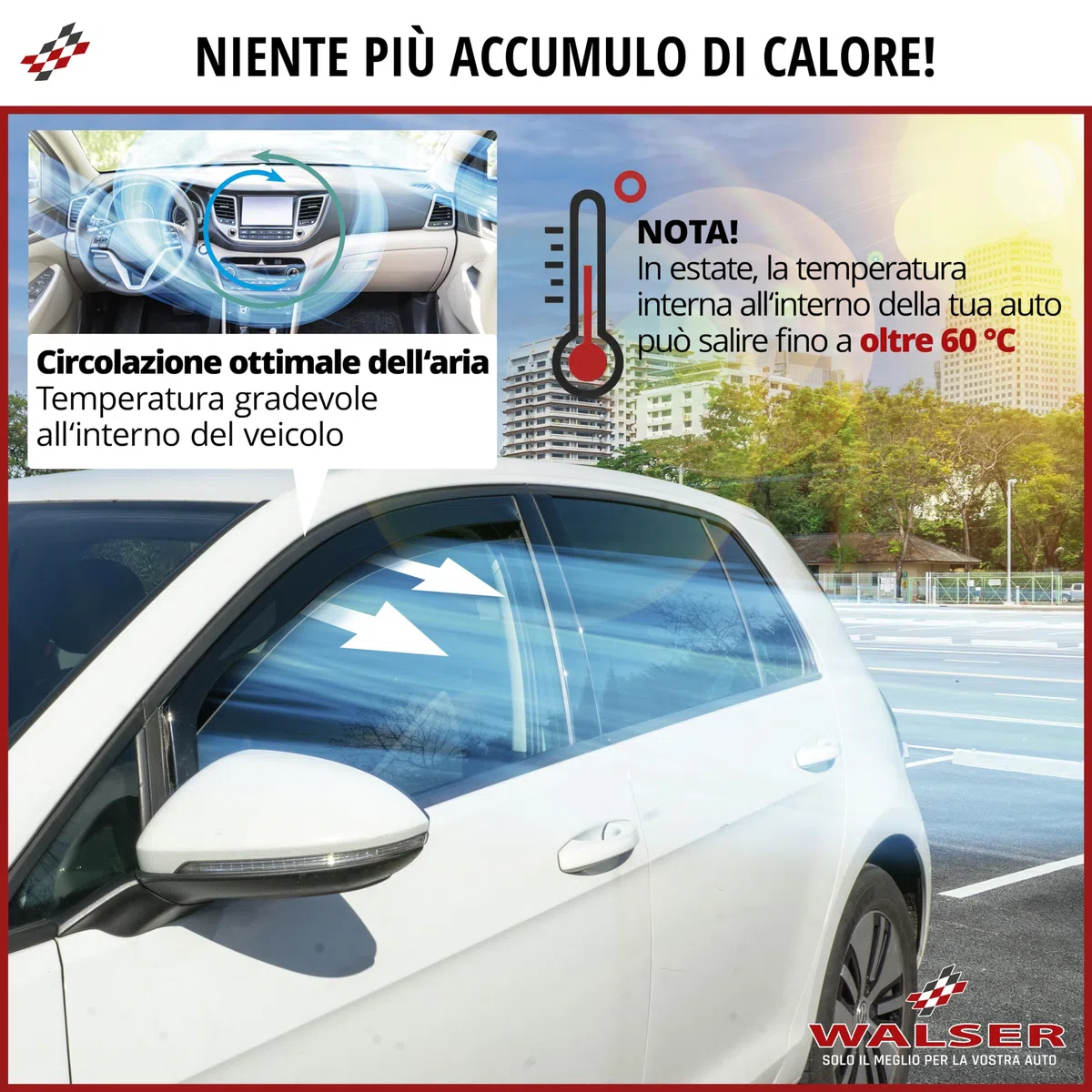WALSER Deflettore del vento compatibile con Suzuki Vitara (LY) 02/2015-Oggi