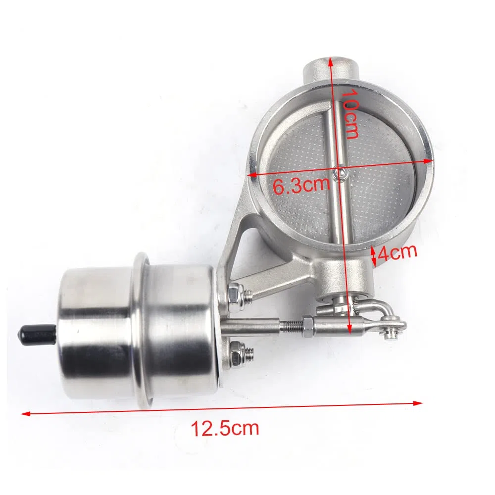 Valvola di scarico 63 mm, valvola di scarico elettrica in acciaio inox, chiusa, set di telecomando da 12 V, per veicoli con tubo di scarico da 2,5 pollici