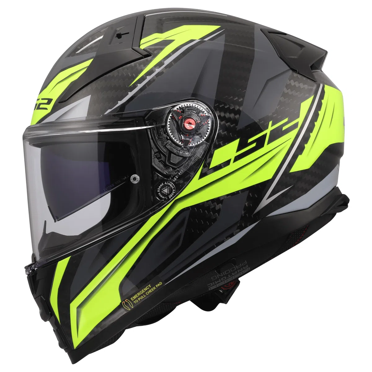 LS2, Casco Moto Integrale VECTOR II CARBON SAVAGE H-V Yellow, 4XL