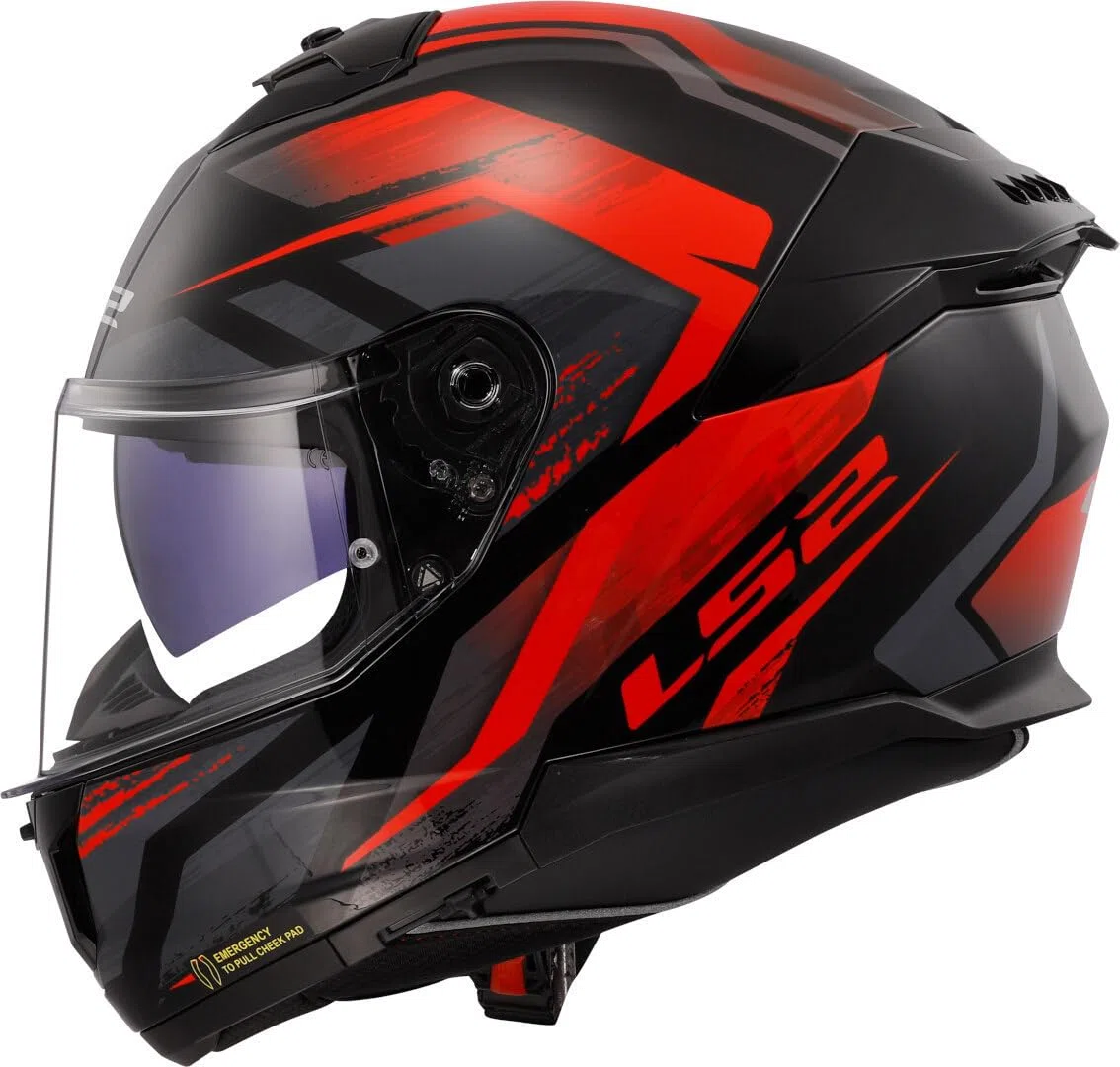 LS2, Casco Moto Integral STREAM II FURY Gloss Black Red, L