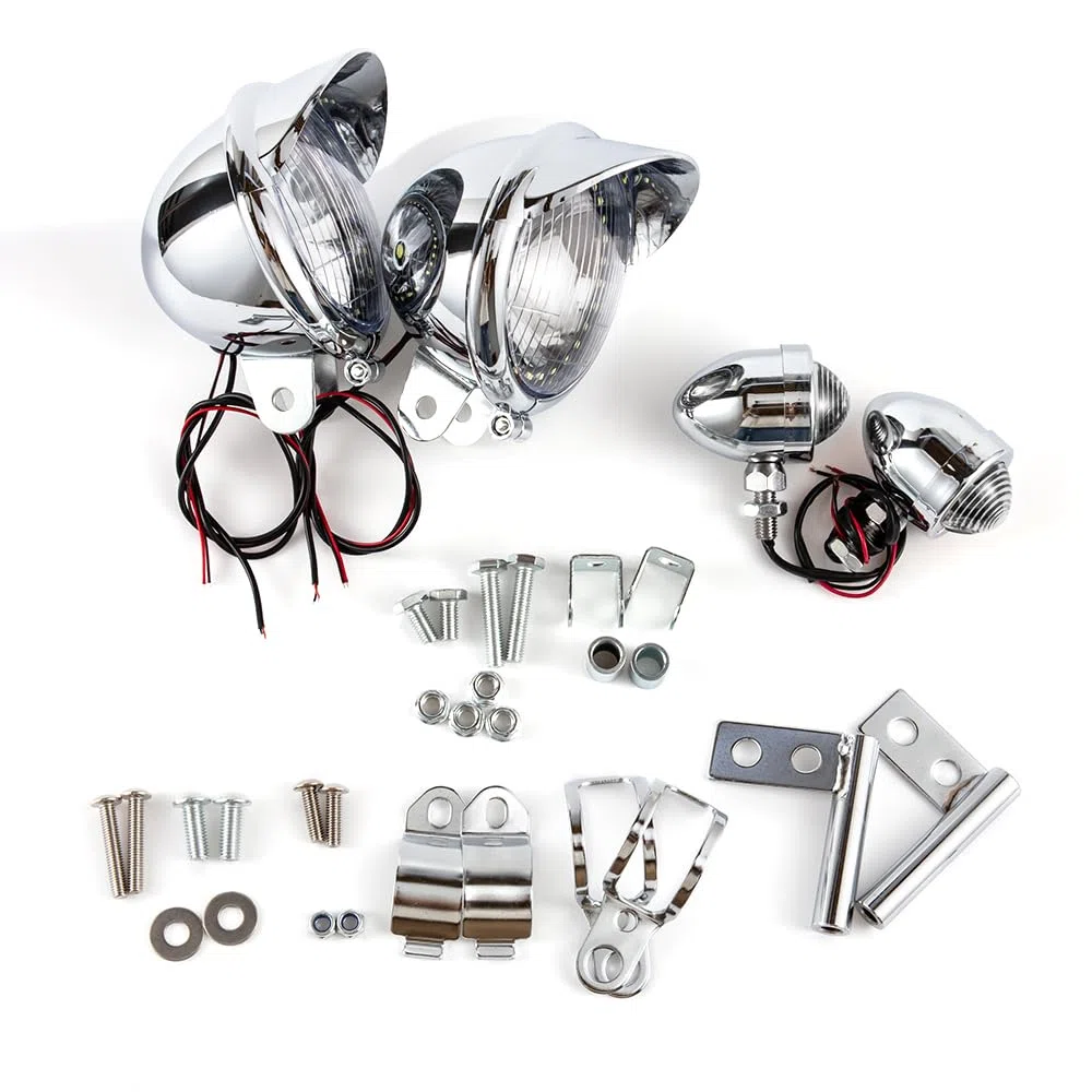 Faretti Moto Supplementari Chrome 1 Set Fendinebbia Moto Cromati Fari Supplementari LED Compatibili Con Shadow VT 750 1100