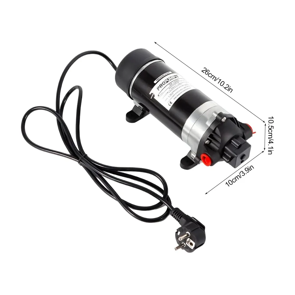 Pompa dell'acqua a membrana 220 V, autoadescante, 160 PSI, 5,5 l/min, pompa a membrana per camper, roulotte, barche, lavaggio e irrigazione da giardino