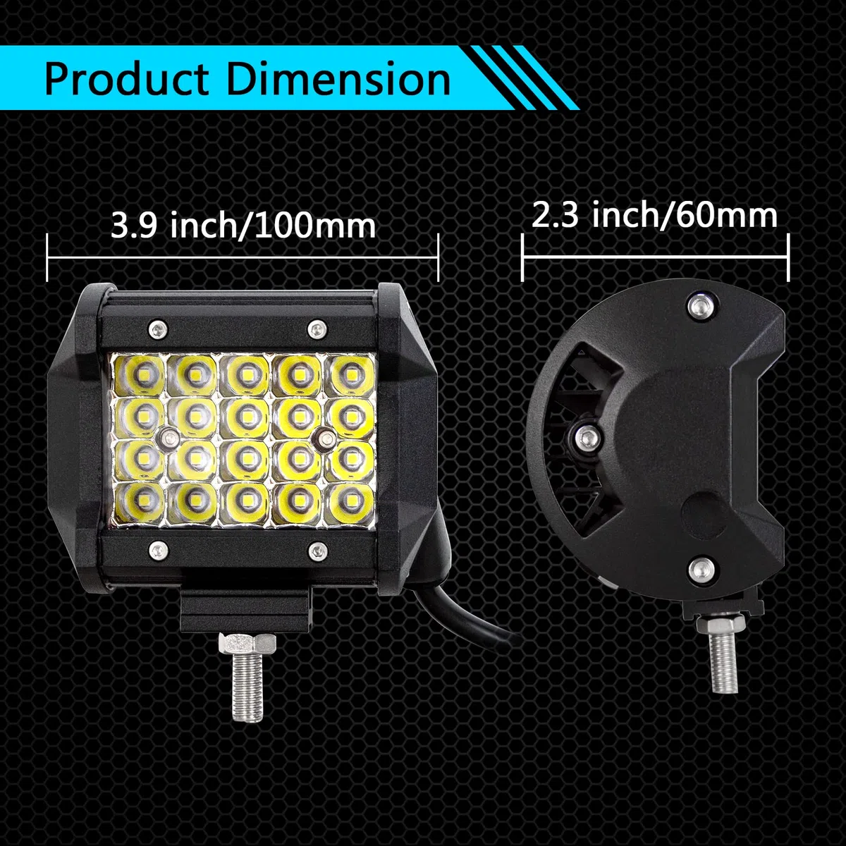 AUXTINGS 50 cm 510W 4 fila Barra LED Fuoristrada, 10 cm 60W Barra Luce a Led Con 12V Cablaggio di Fascio Spot e Inondazione Fari LED Luci da Lavoro per Trattore Auto Camion Barca 4x4 ATV,impermeabile
