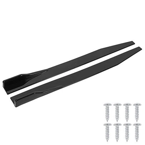 2 Pezzi Minigonne Laterali Rocker Pannello di Estensione Splitter Labbro Auto in Fibra di Carbonio Gonna Laterale Estensione Pannello Rocker Body Kit Universale 120Cm Nero Lucido