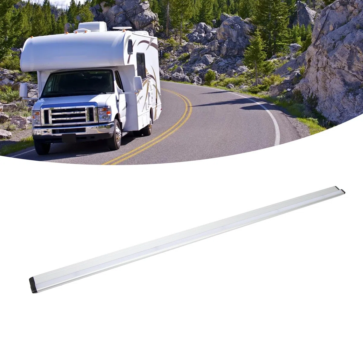 Binario di Scorrimento per Tavolo Camper, Binario di Scorrimento in Lega di Alluminio da 980 Mm / 38,6 Pollici per Materiale per Yacht Camper