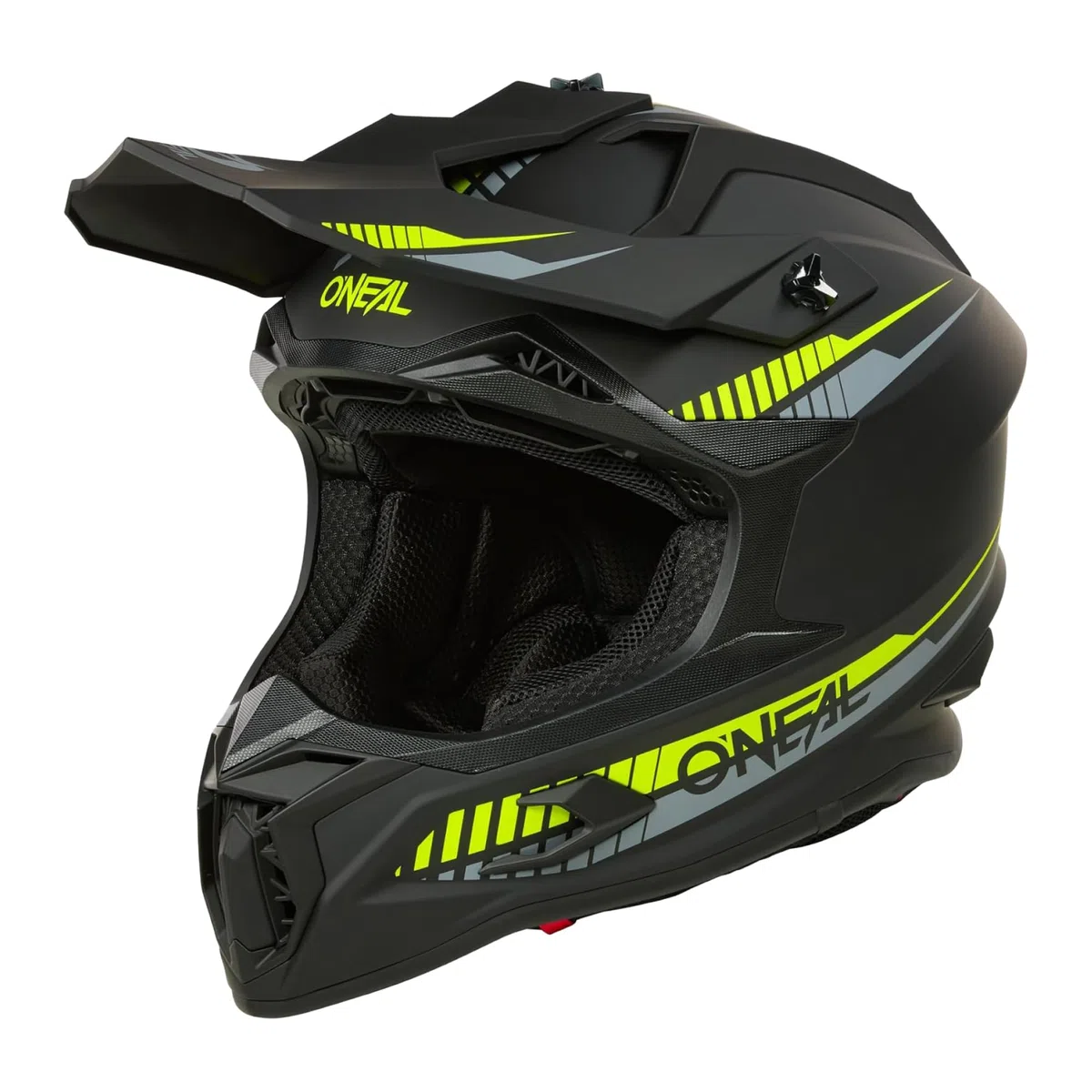 O'NEAL C-SRS Casco da motocross, MX Enduro, forte guscio in ABS, fodera interna imbottita e lavabile, ventilazione ottimale, chiusura di sicurezza microlock per adulti (giallo neon M)