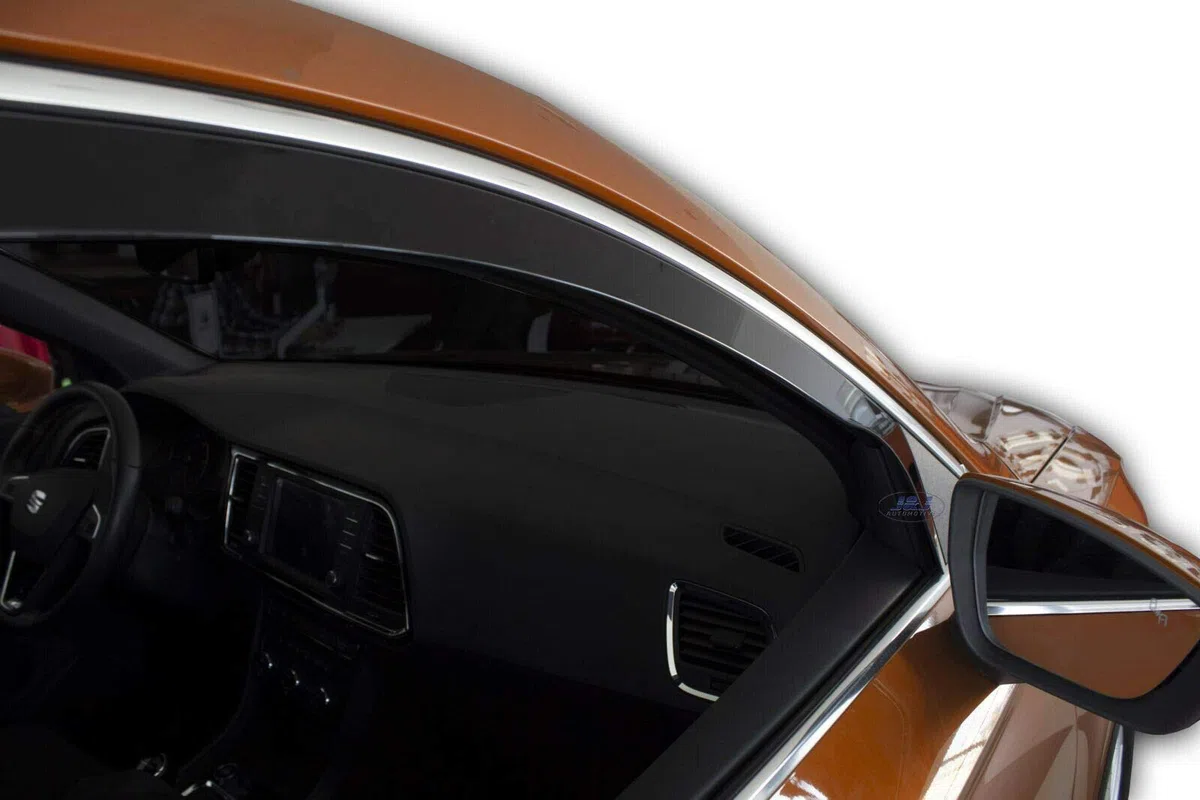 J&J AUTOMOTIVE Deflettori d'Aria per Seat Ateca Dal 2016, Set da 2 Pezzi, Nero Fumé Oscurato Heko