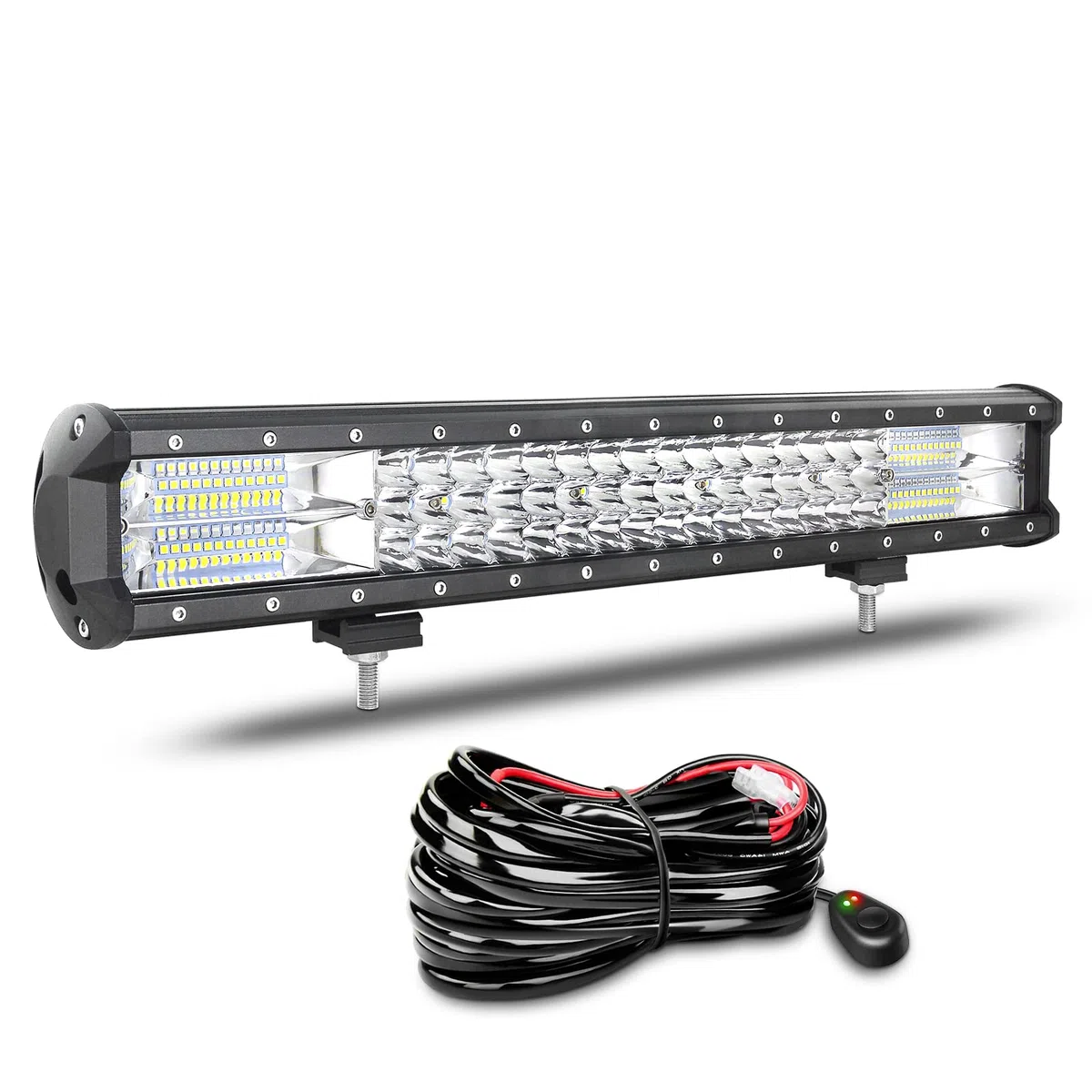 Willpower Barra Led Fuoristrada 51cm 288W Barra Luce a Led Con Cablaggio 12V 24V Combinata di Fascio Impermeabile Fari da Lavoro Led Barra Luminosa a Led per Auto Trattore Camion ATV Barca 4x4