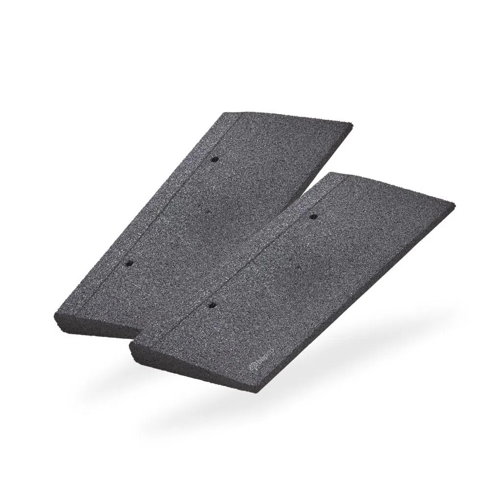 bepco Set di rampe per marciapiede, 2 pezzi, lunghezza x larghezza x altezza: 50 x 25 x 4 cm, in gomma (nera), rampa per soglia, con rondelle per il fissaggio