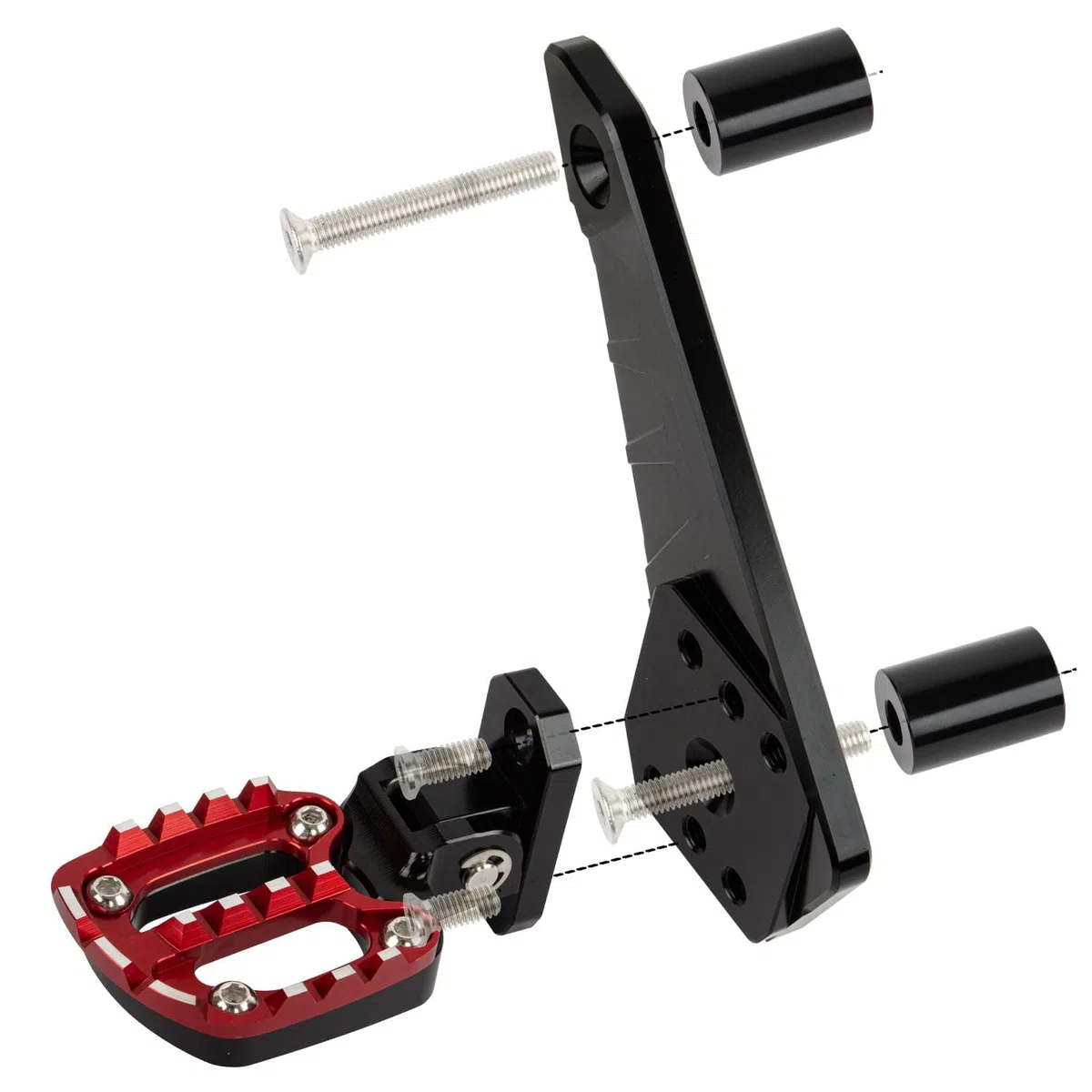 Poggiapiedi Posteriore Pieghevole Piedi Pegs per X-ADV 750 Forza 750 NC 750 2021 2022 2023 2024 2025,PSLER Pedale Posteriore Passeggero Set CNC in Alluminio,Può Essere Piegato a 90 Gradi(Nero-Rosso)