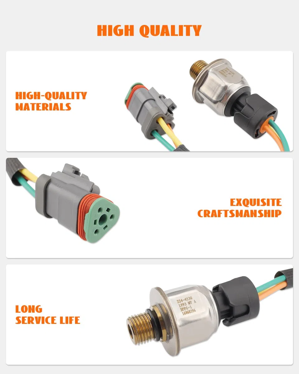Sensore di pressione di iniezione del carburante 224-4536 adatto per motore diesel On Highway C7 C9, adatto per Caterpillar CAT C7 3126 C15 MXS BXS NXS, sostituisce 3PP6-1 194-6726