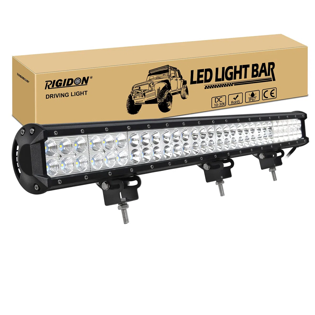RIGIDON Barra Led Fuoristrada, 12V 24V 28 Pollici 70cm 180W Barra Luce Led, Barra Led Esterno Per Auto Trattore Camion SUV UTE ATV Barca 4x4 Veicoli Offroad, Flood Spot Combo 6000K Bianca