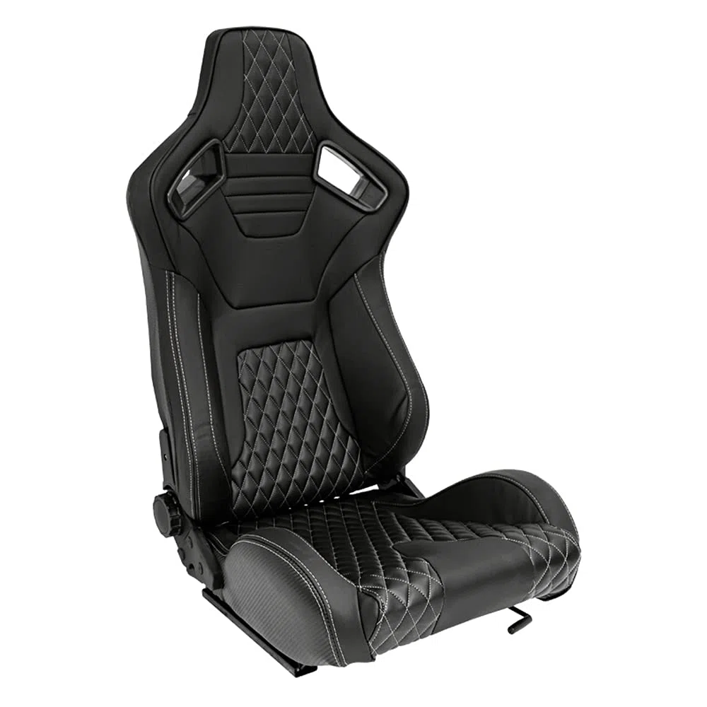 Sedile Sportivo 'MS' - Nero/Grigio - reclinabile doppia regolazione - incl. Slitte
