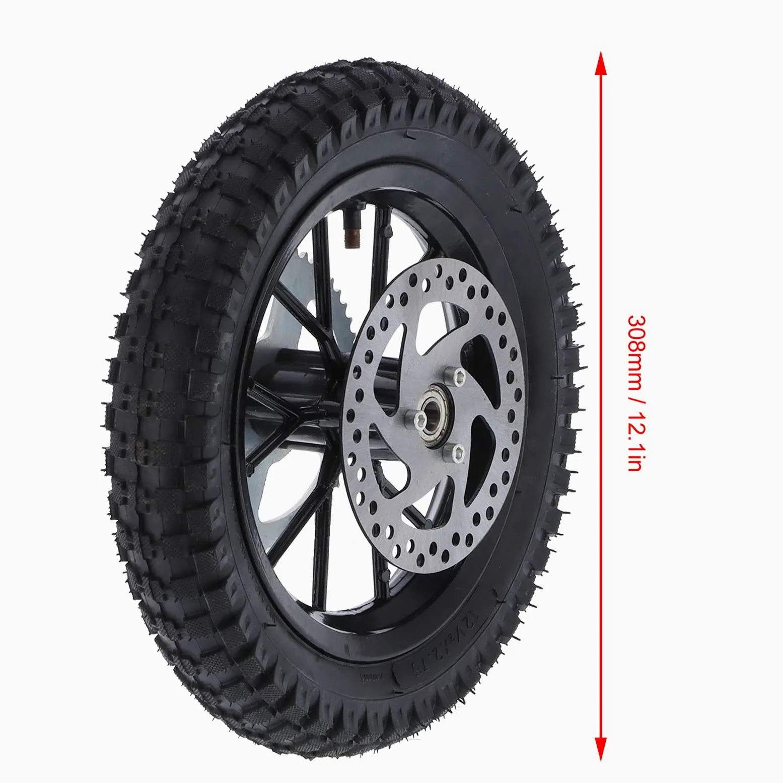 Ruota Posteriore Aramox, 12,5 X 2,75 Pollici di Gomma Anti-scivolo in Metallo per Ruota Posteriore di Ricambio per Coolster 2 Tempi Mini Dirt Bike QG-50
