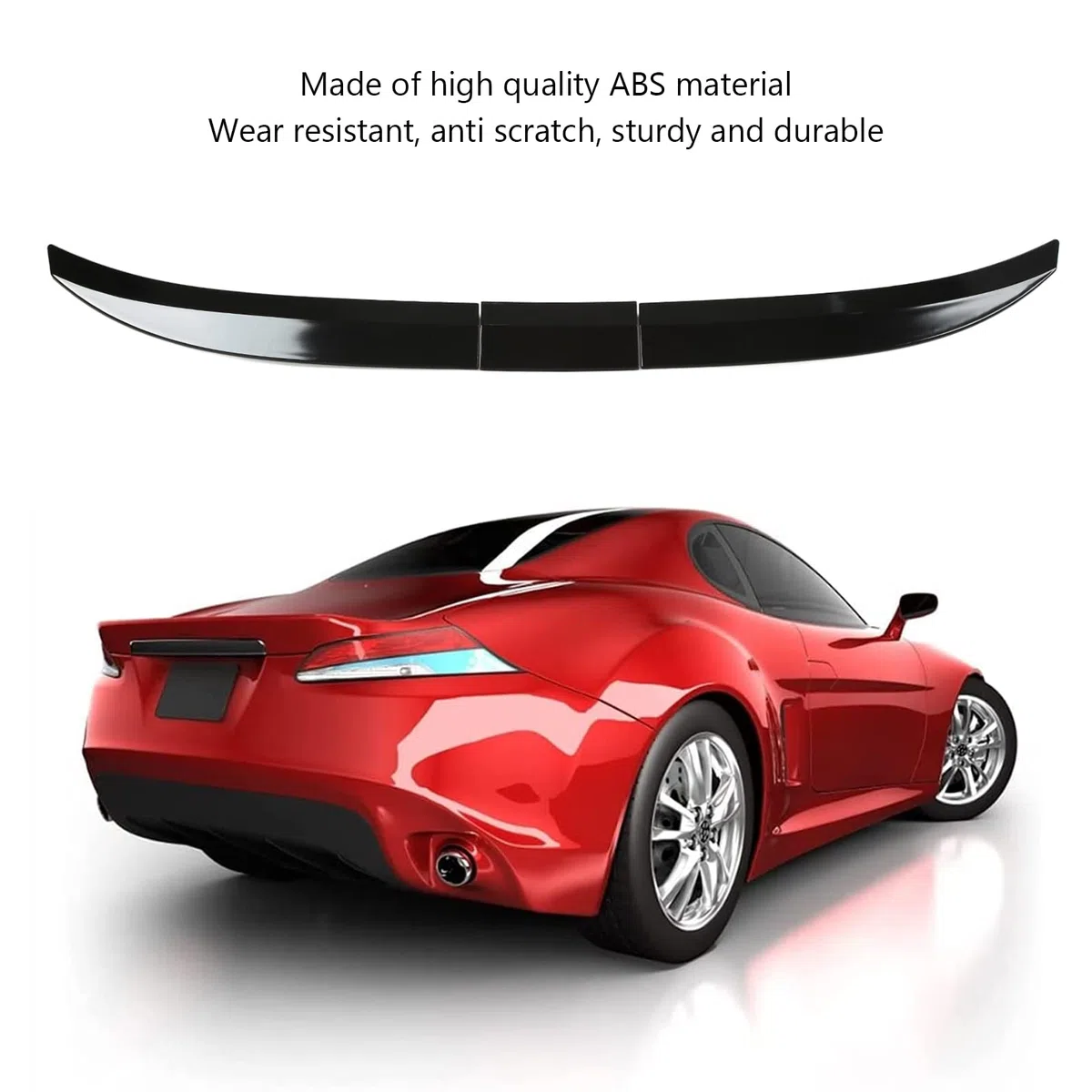 Spoiler Universale per Barra Portellone Posteriore, Set da 3 Pezzi in ABS Nero Lucido Alerone Regolabile con Nastro Adesivo 3M per Auto SUV Station Wagon
