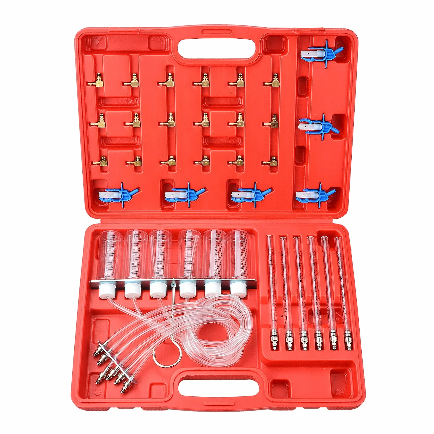 Set adattatori misuratore di Portata per iniettori Diesel a 6 cilindri, Kit diagnostico per Test perdite Diesel Common Rail con 24 adattatori, Kit di Strumenti per Tester iniettori