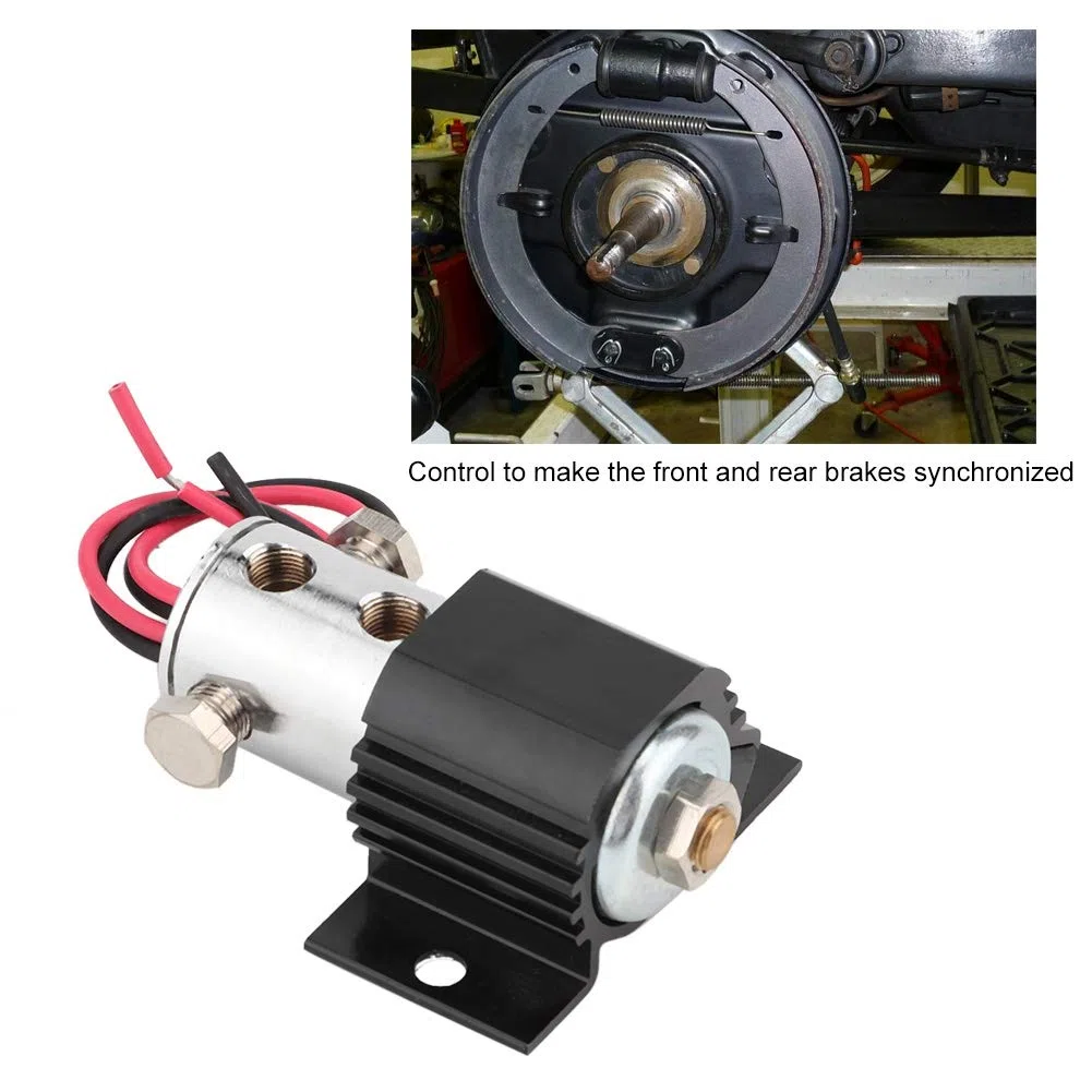 Blocco della linea del freno Kit blocco parcheggio linea freno Blocco elettrovalvola in acciaio inossidabile Set elettrico con accessorio supporto collina 12-14V