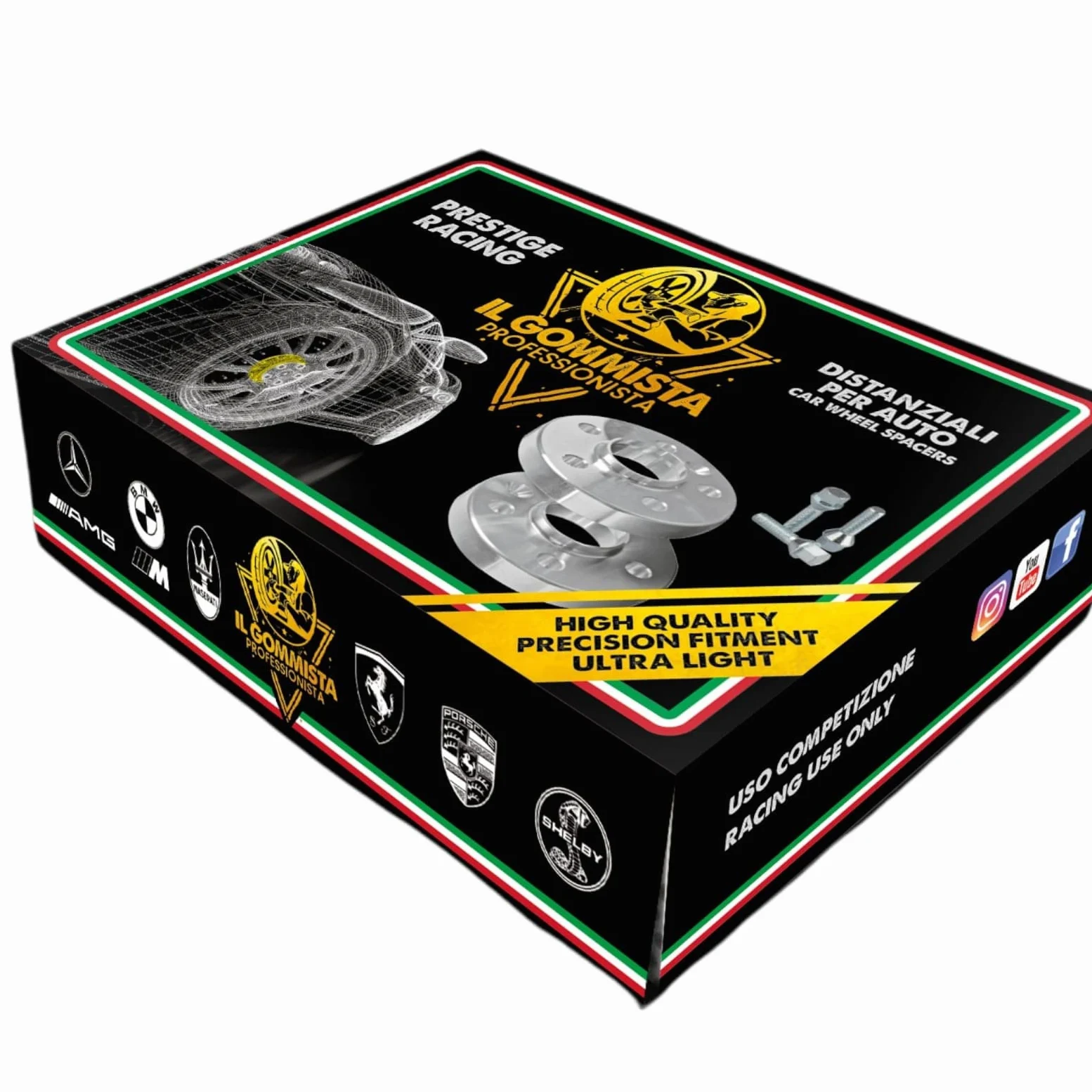 IGP 2 Distanziali Ruote 20 mm Compatibili Con Bmw Serie 3 F30 F31 F34 F35 F80 Cabrio Coupe' Xdrive Msport 5x120 mozzo 72,6 + Bulloni M14 x 1,25