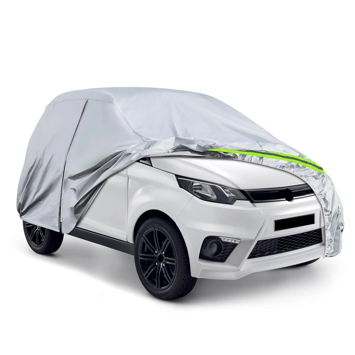 Telo Copriauto Sostituzione per Aixam City/Coupe/MINAUTO/Crossover/Crossline 2007-2025, Copertura Auto Protettiva Dell'auto, Telone per Auto Garage Completo Impermeabile Strisce Riflettenti, Argento