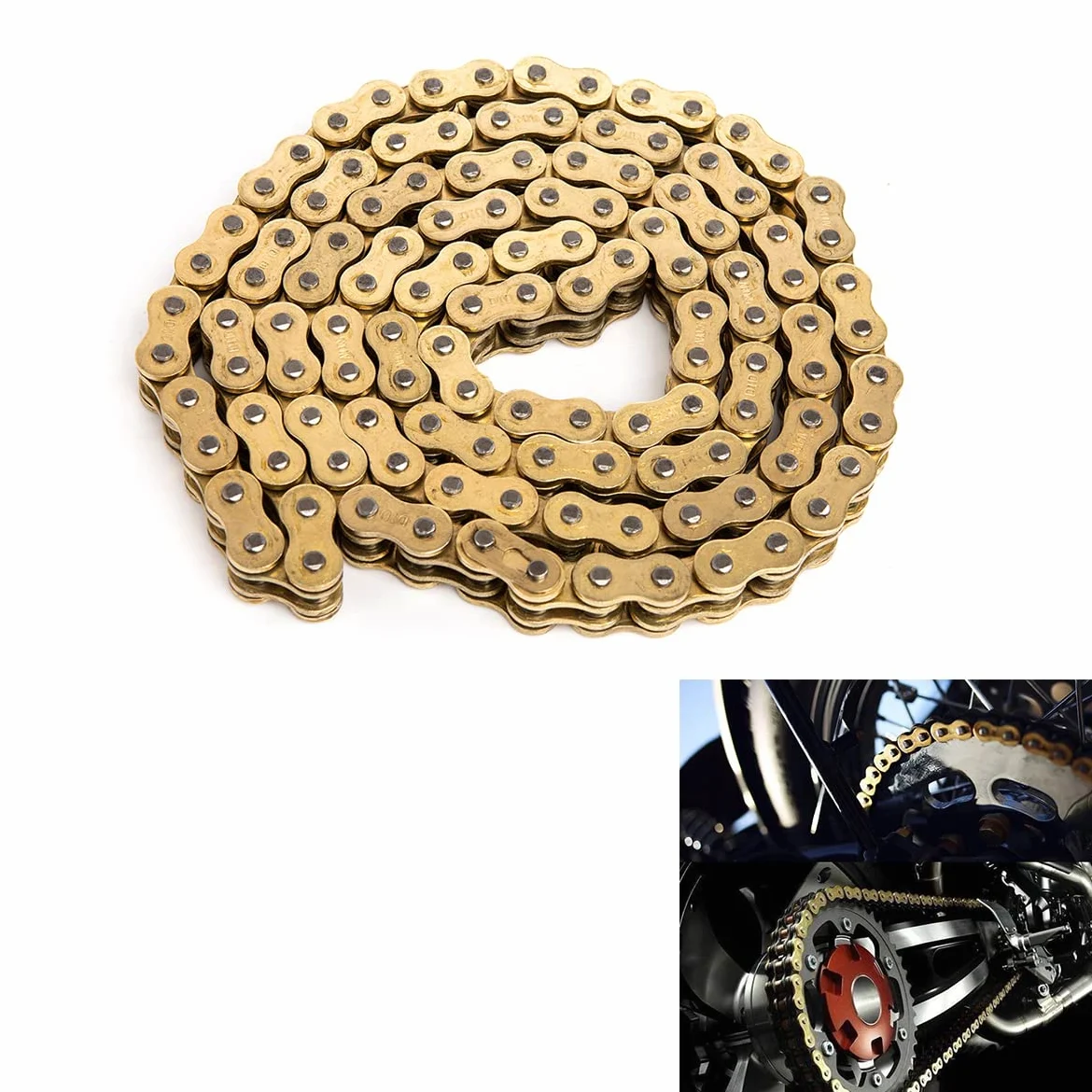 Catena del motociclo Paraolio Catena HA FATTO O Ring 520 525 530 Catene 120 Collegamenti per ATV Quad MX Enduro Motard Da Corsa Catena di Guida (530HV-120L)