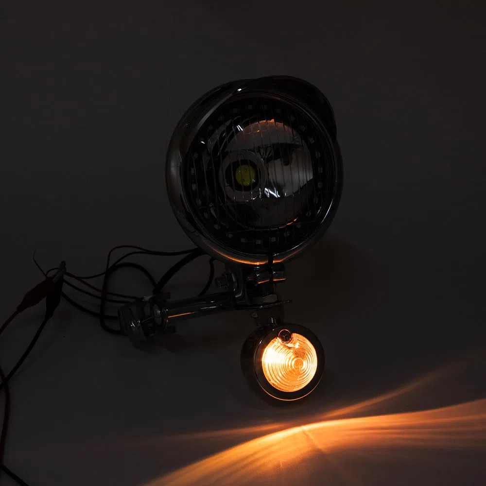 Faretti Moto Supplementari Chrome 1 Set Fendinebbia Moto Cromati Fari Supplementari LED Compatibili Con Shadow VT 750 1100