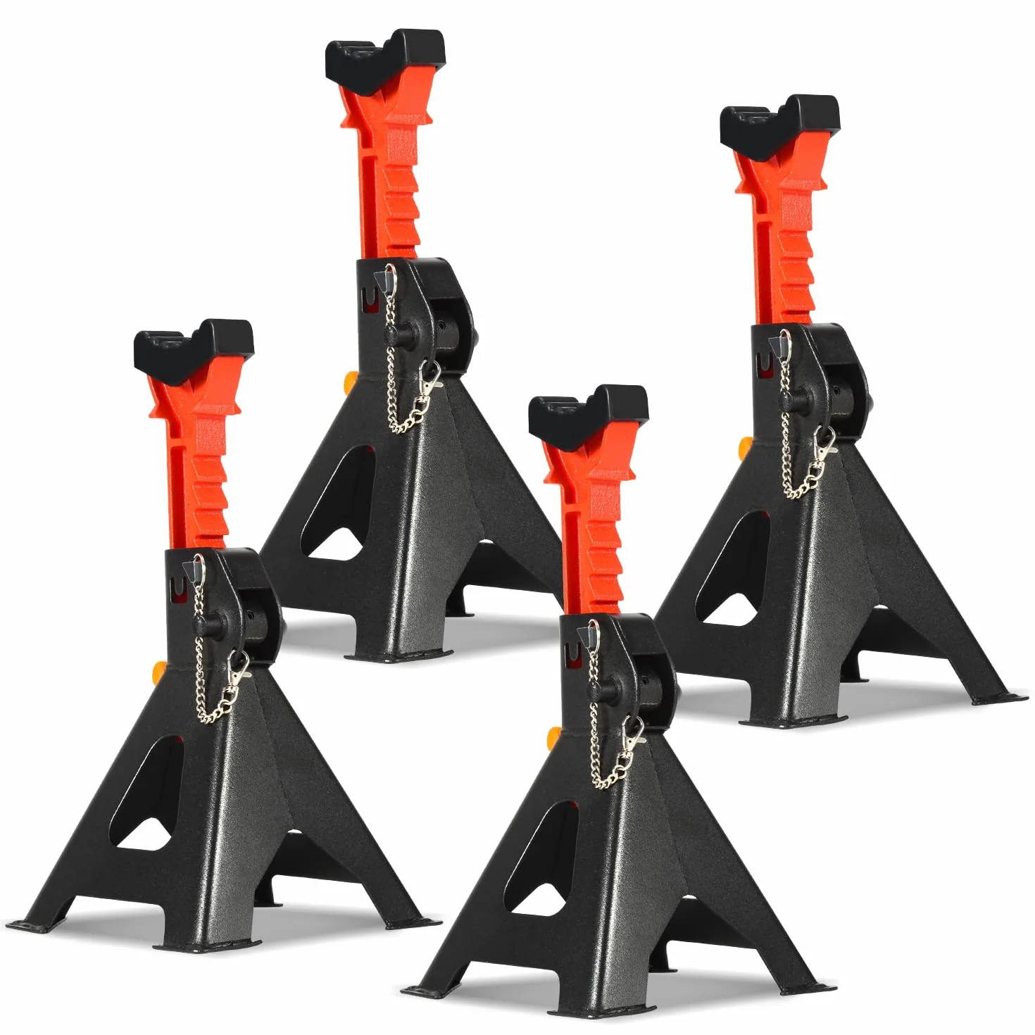 Daromigo Cavalletti di sostegno, cavalletti di sollevamento con sicurezza, supporti da officina, cavalletti di supporto, altezza regolabile 285-430mm, portata: 3T, cavalletto di sostegno per