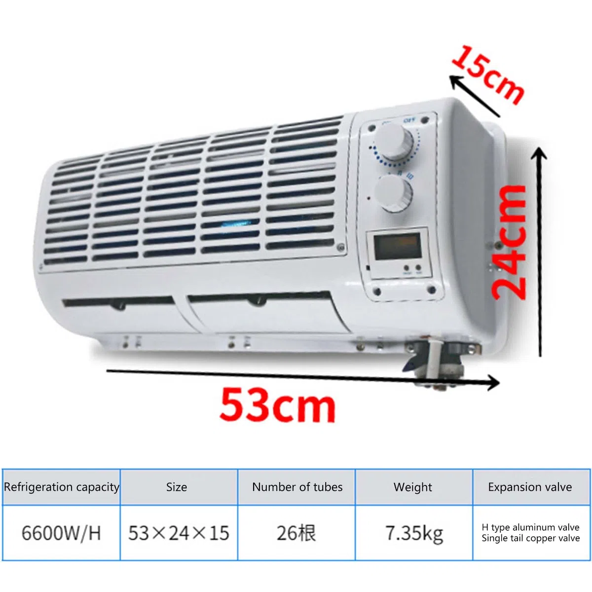 Condizionatore d'Aria Universale per Auto Climatizzatore Ventilatore A 3 velocità per Auto Caravan Camion Montato A Parete Display LCD Regolazione Manuale Kit Evaporatore,24v