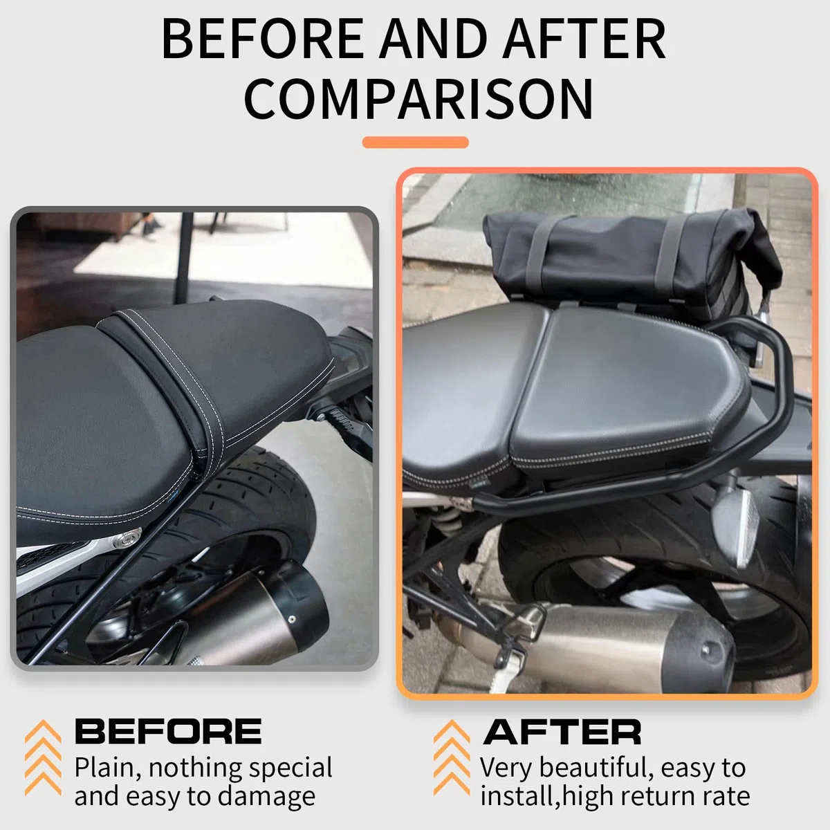 WOOGA Passeggero Posteriore Sedile del Passeggero Mano Grab Bar Rail Maniglia Accessori Moto compatibile con B&M&W RNINET R nine T/R9T /5 Pure/Racer/Scrambler/Urban G/S Accessories 2014-2023