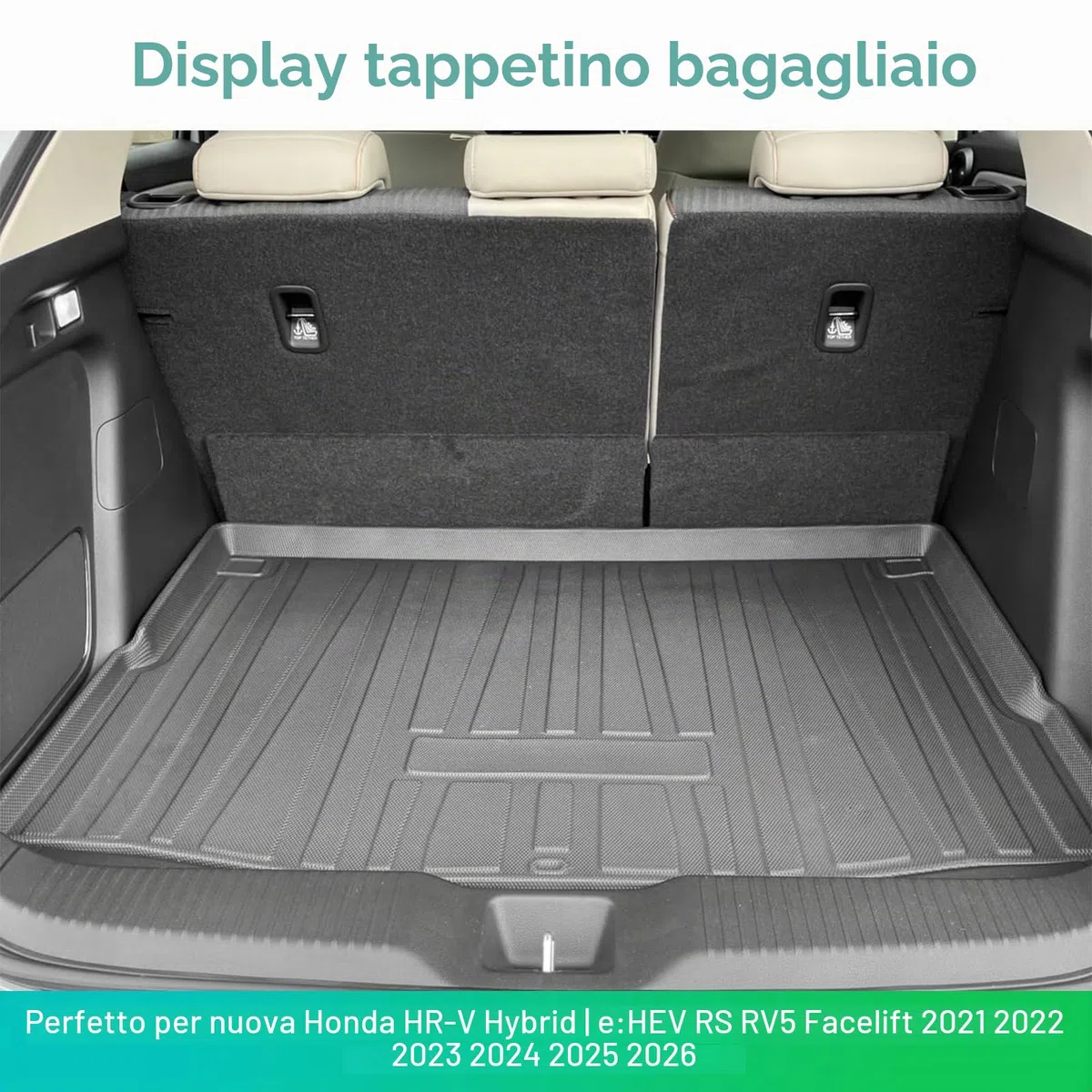 GAFAT Compatibile con Honda HR-V 2022-2025 2026 Tappetino per Bagagliaio, Facelift HRV 2026 Tappetini Gomma Tappetino Antiscivolo TPE Originali 3D, Accessori HR-V 2025