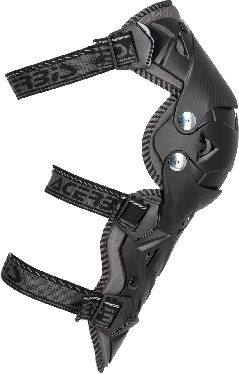 ACERBIS IMPACT EVO 3.0 Protezione Ginocchio, Parastinchi per Moto, Nero/Rosso, Polipropilene/EVA/Nylon, Sistema a Doppio Perno, Cinghie Elastiche Regolabili