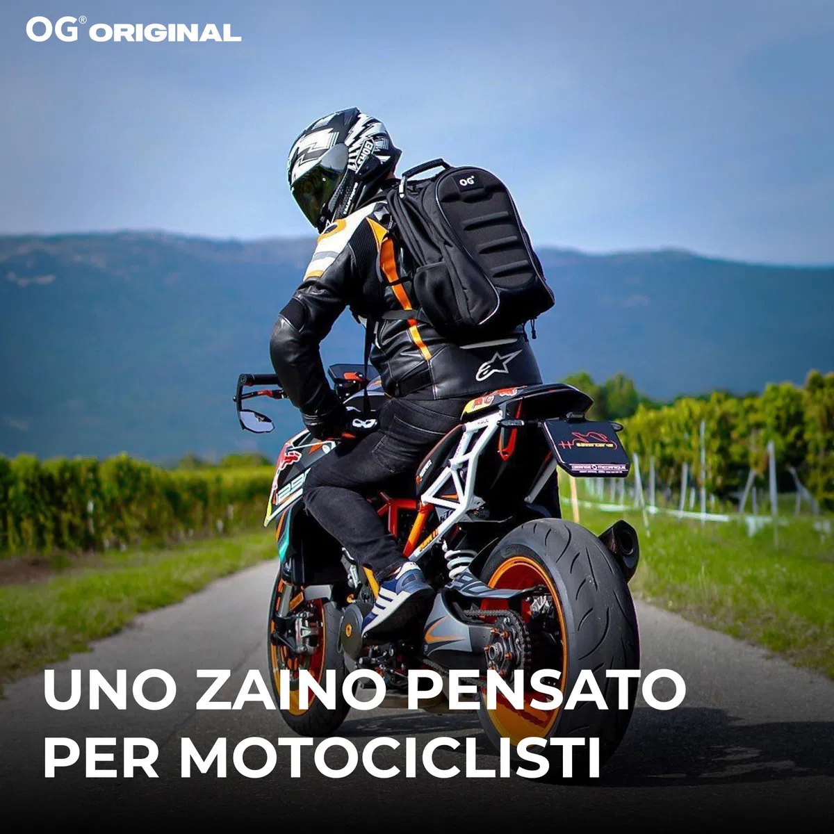 OG Original CityRunner Zaino Moto, Impermeabile, Espandibile 30-35L, Borsa Porta-Casco Moto, Cinturino per Casco, Grande Capacità, Laptop, Rifrangente, USB