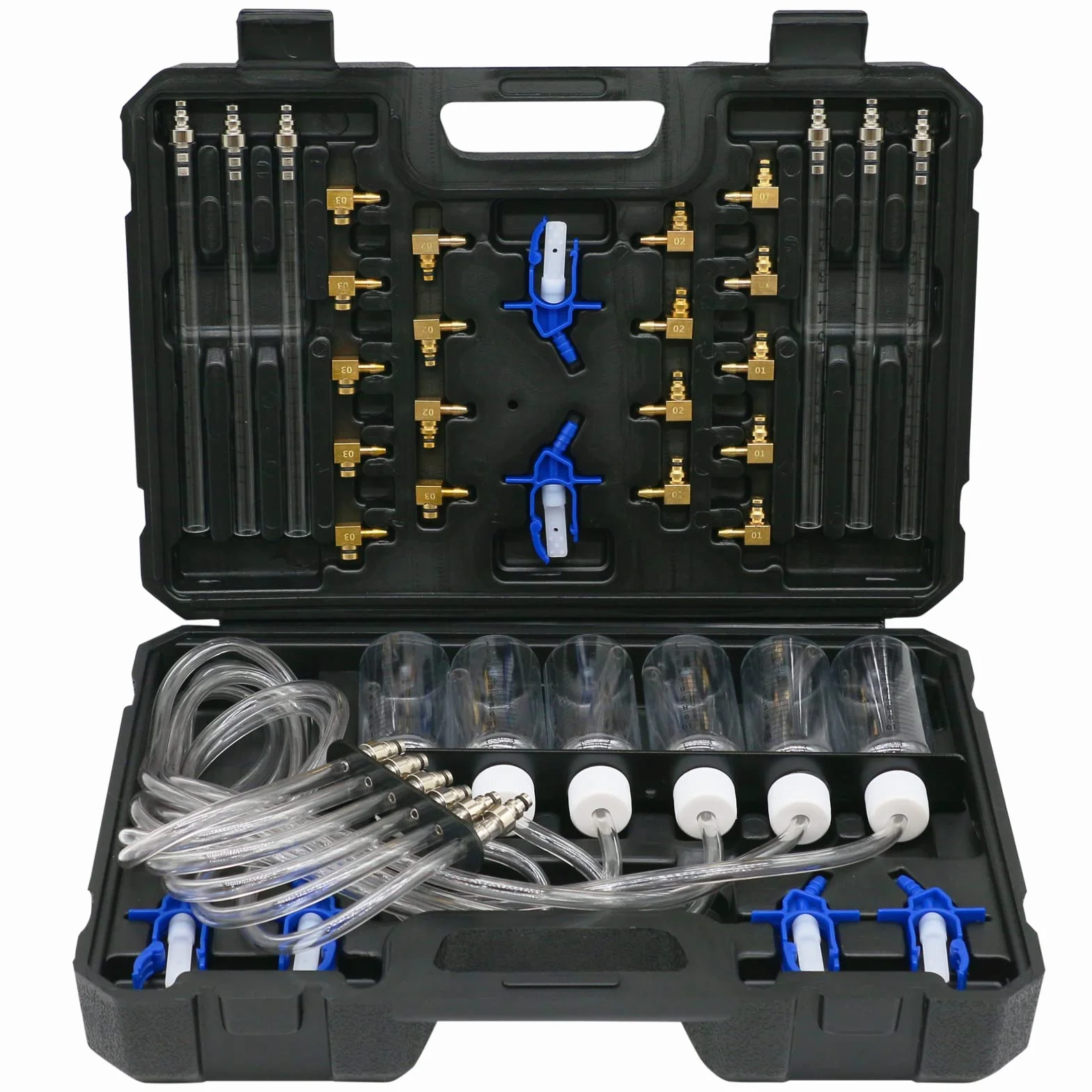 set di adattatori per testare il flusso degli iniettori del common rail ed eventuali fughe, per motori diesel a 6 cilindri, kit di pressione del carburante (24 pezzi)