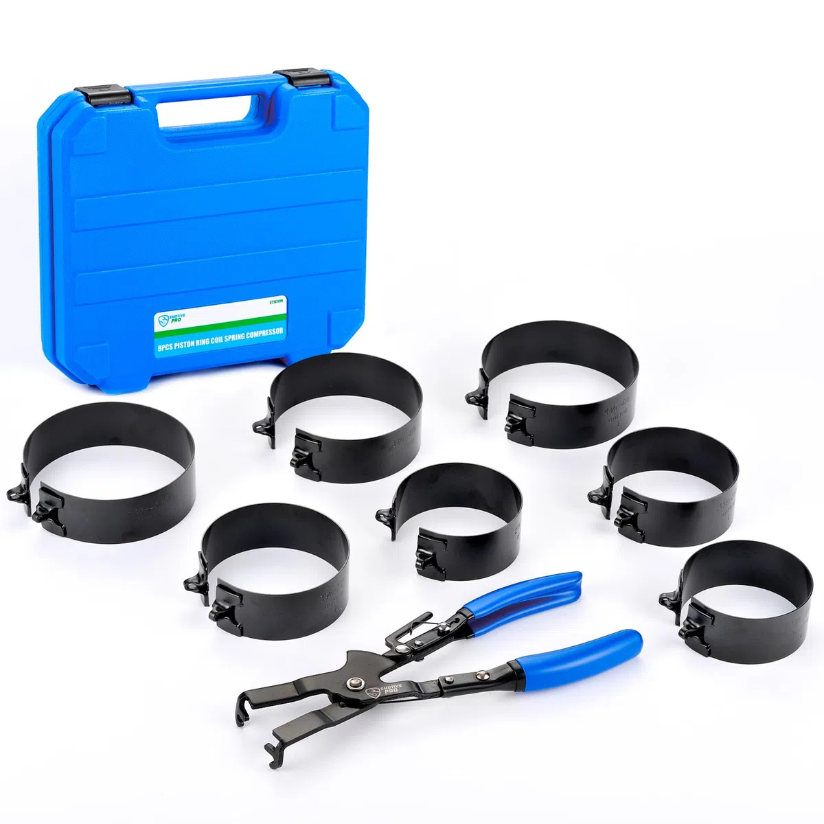 SMOTIVEPRO Kit compressore ad anello pistone con pinza a cricchetto, 7 fasce regolabili da 73 a 111 mm, compatibile con auto, furgoni, trattori e motori diesel