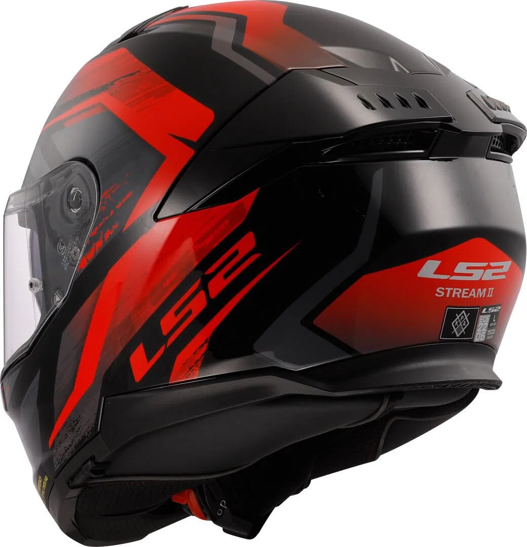 LS2, Casco Moto Integral STREAM II FURY Gloss Black Red, L