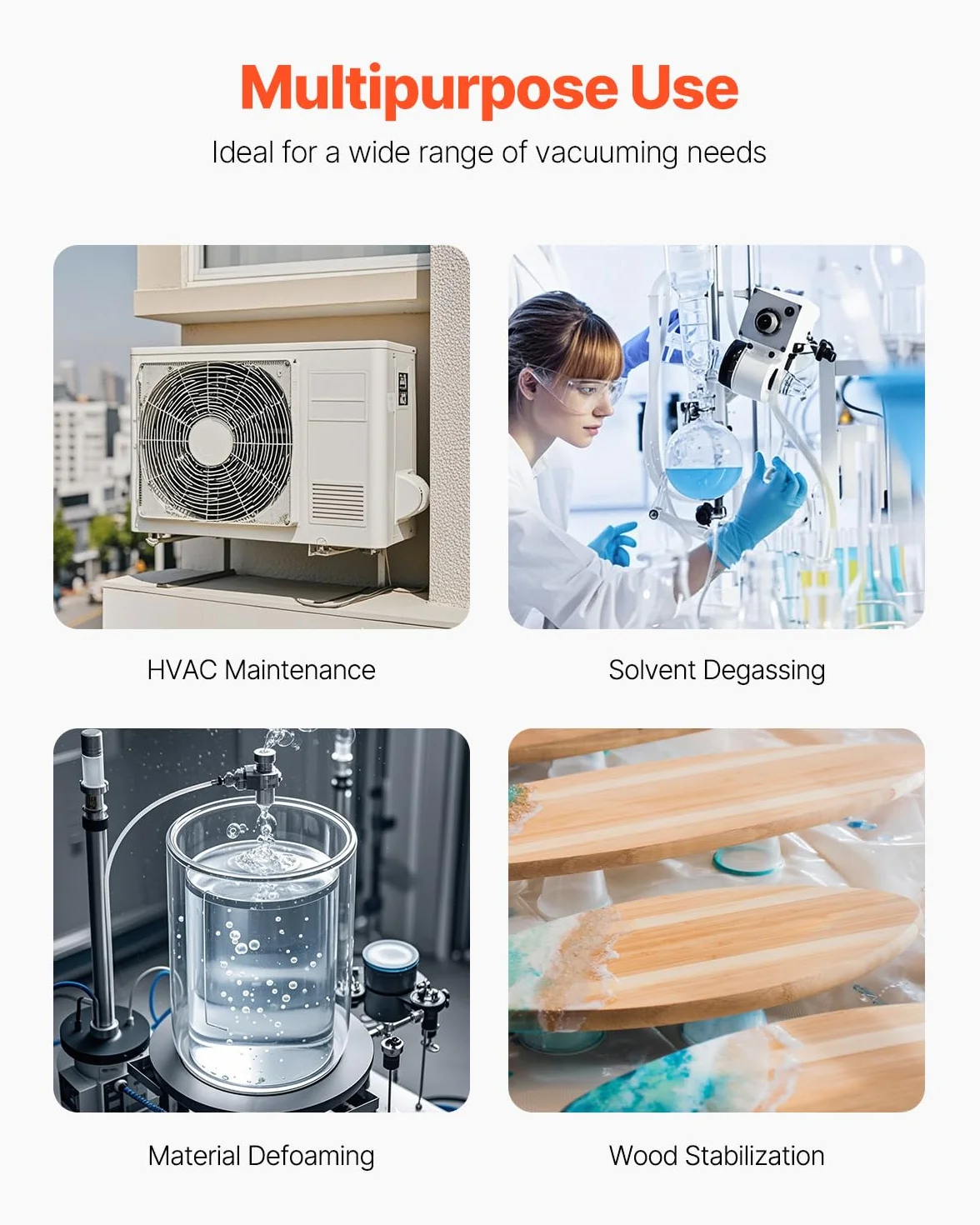 VEVOR Pompa per Vuoto 4 CFM, Pompa per Vuoto a Palette Rotanti Monostadio HVAC per Sistemi Kit Pompa per Vuoto AC per Auto con Contenitore per Olio per Manutenzione Aria Condizionata da Veicoli