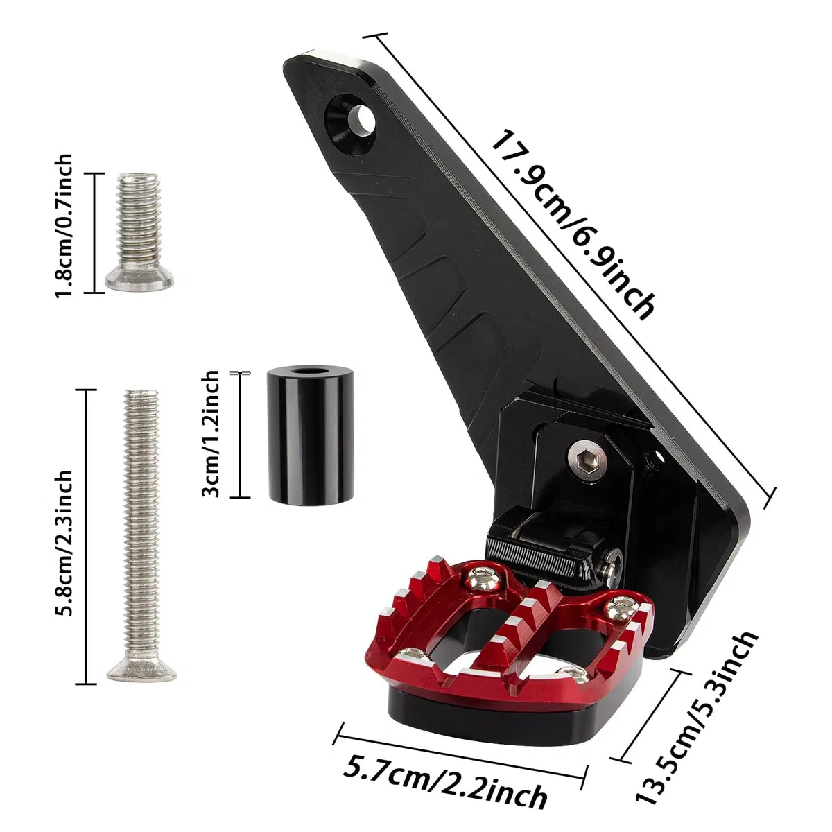 Poggiapiedi Posteriore Pieghevole Piedi Pegs per X-ADV 750 Forza 750 NC 750 2021 2022 2023 2024 2025,PSLER Pedale Posteriore Passeggero Set CNC in Alluminio,Può Essere Piegato a 90 Gradi(Nero-Rosso)