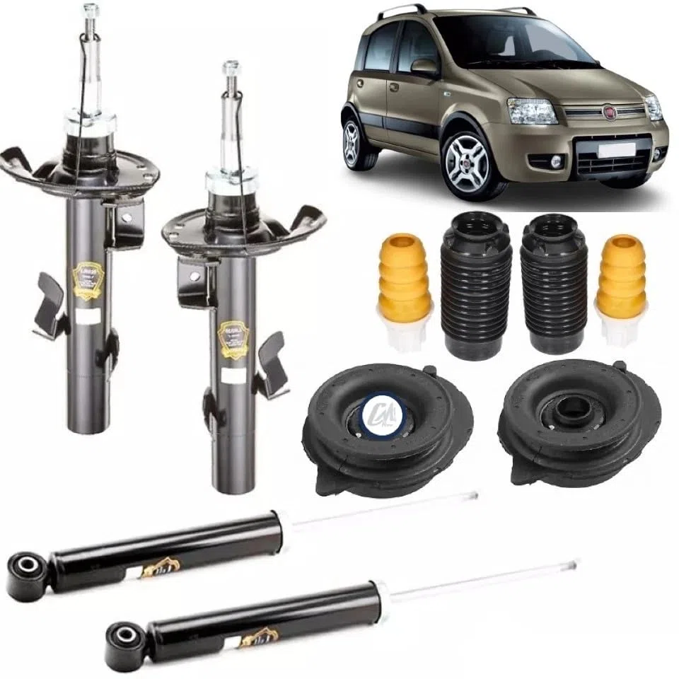 KIT 4 AMMORTIZZATORI ANT+POST + SUPPORTI + TAMPONI PER PANDA 169 4x4 Nat. Power