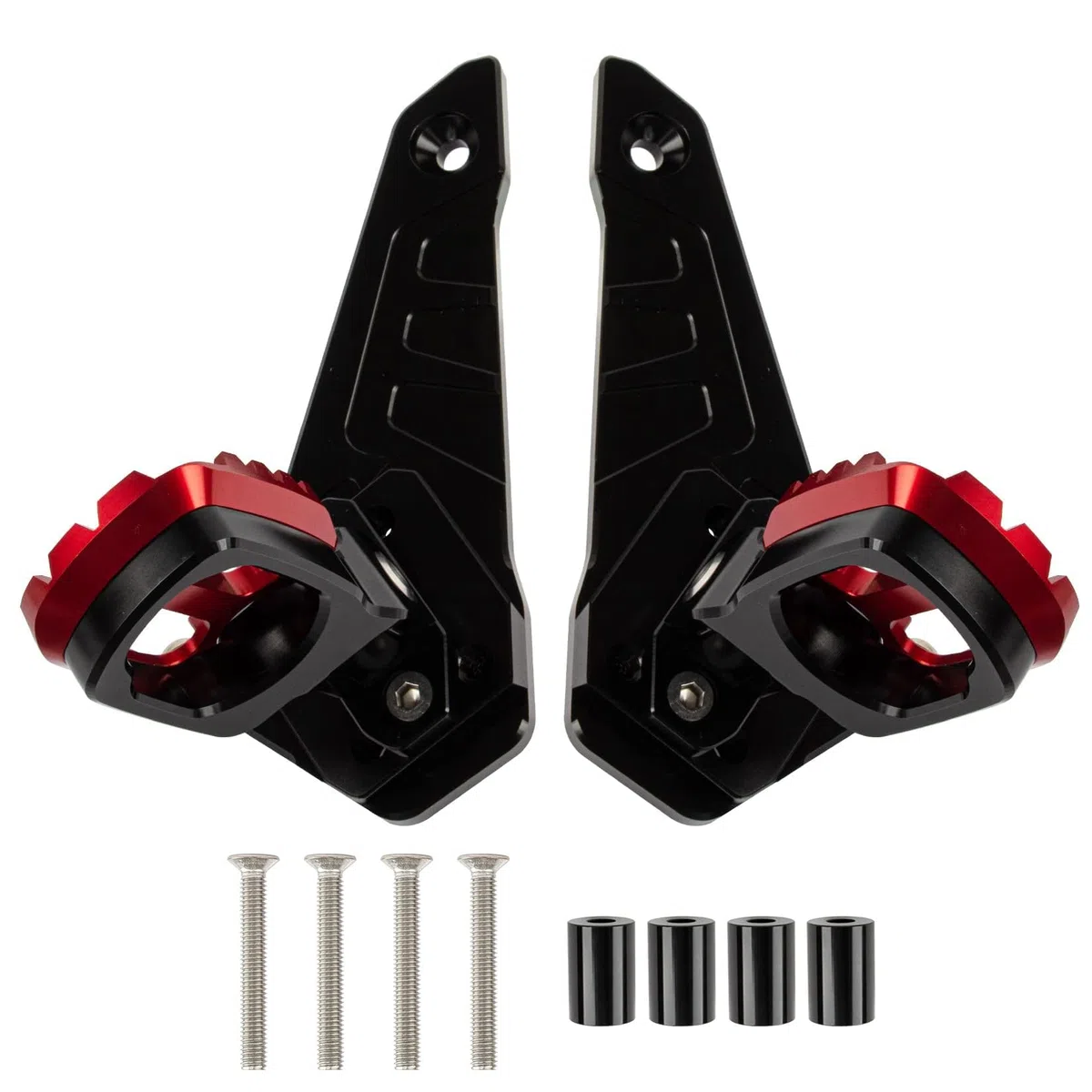 Poggiapiedi Posteriore Pieghevole Piedi Pegs per X-ADV 750 Forza 750 NC 750 2021 2022 2023 2024 2025,PSLER Pedale Posteriore Passeggero Set CNC in Alluminio,Può Essere Piegato a 90 Gradi(Nero-Rosso)