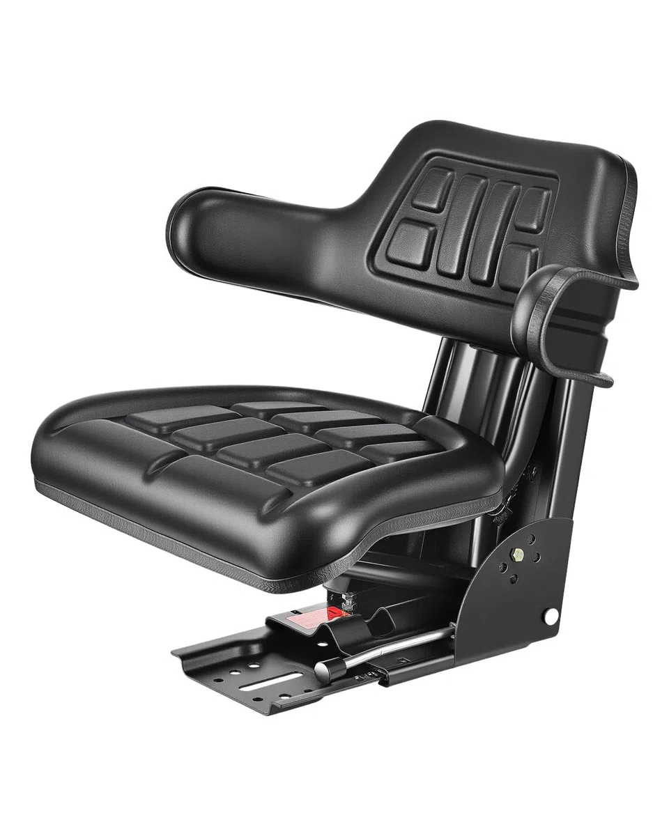 VEVOR Sedile Universale per Carrello Elevatore con Microinterruttore, Sedile con Sospensione Impermeabile per Trattore, Schienale Regolabile, Poggiatesta e Cintura di Sicurezza, per Minipale, Tosaerba