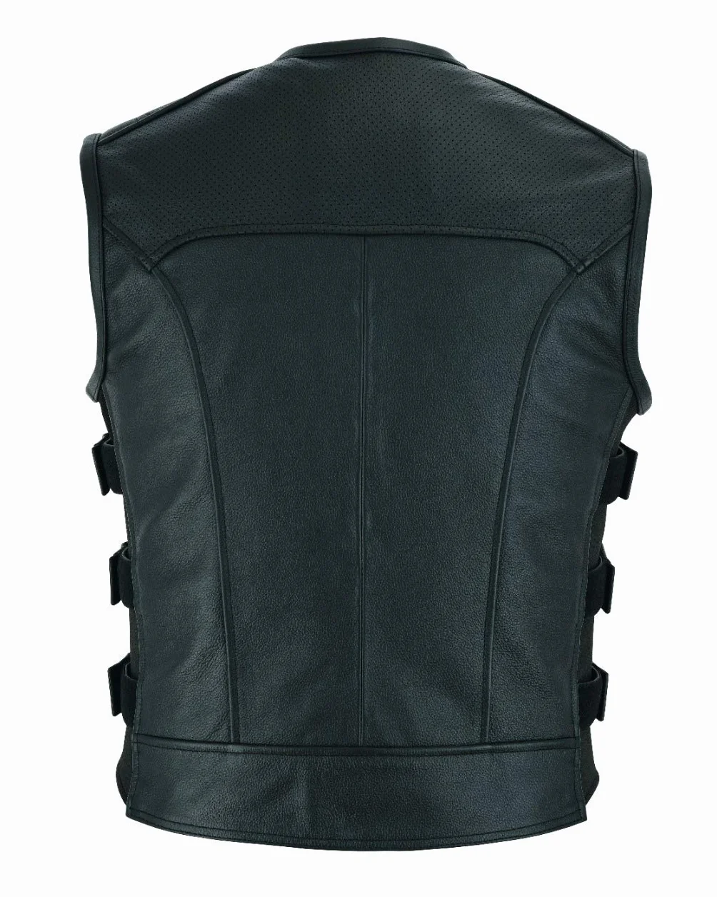 RAXUS K-20 Gilet da moto in pelle da uomo in vera pelle