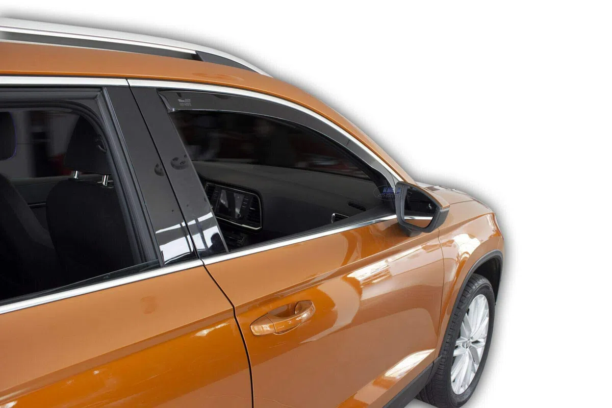 J&J AUTOMOTIVE Deflettori d'Aria per Seat Ateca Dal 2016, Set da 2 Pezzi, Nero Fumé Oscurato Heko