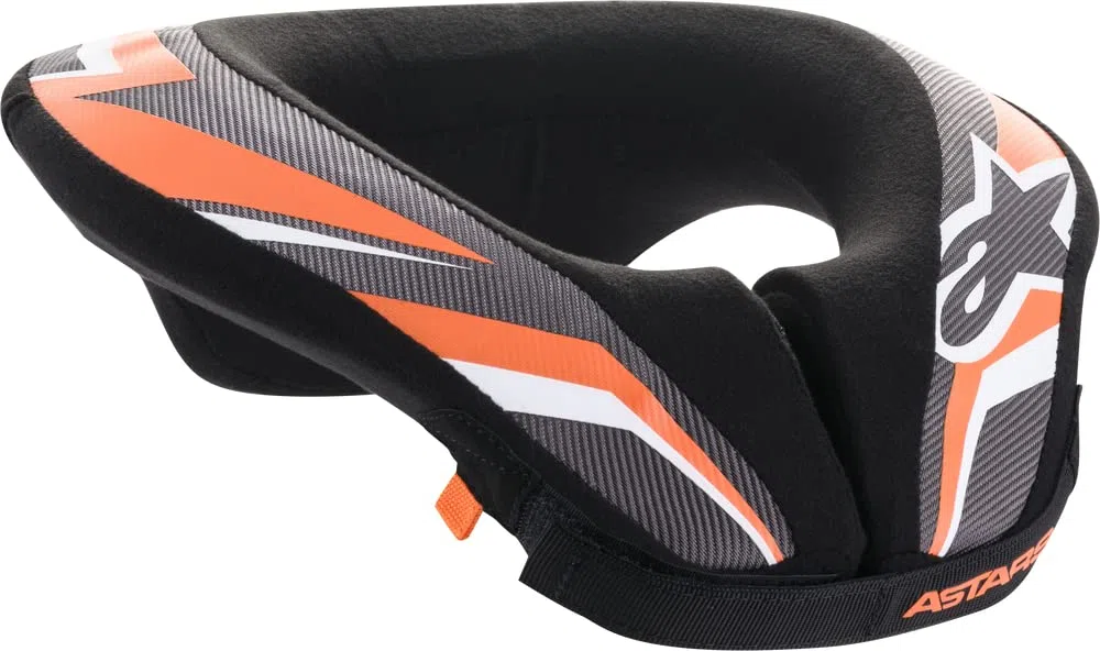 Alpinestars Sequence - Protezione per il collo da motocross, per ragazzi, colore: nero/arancione, S/M, multicolore