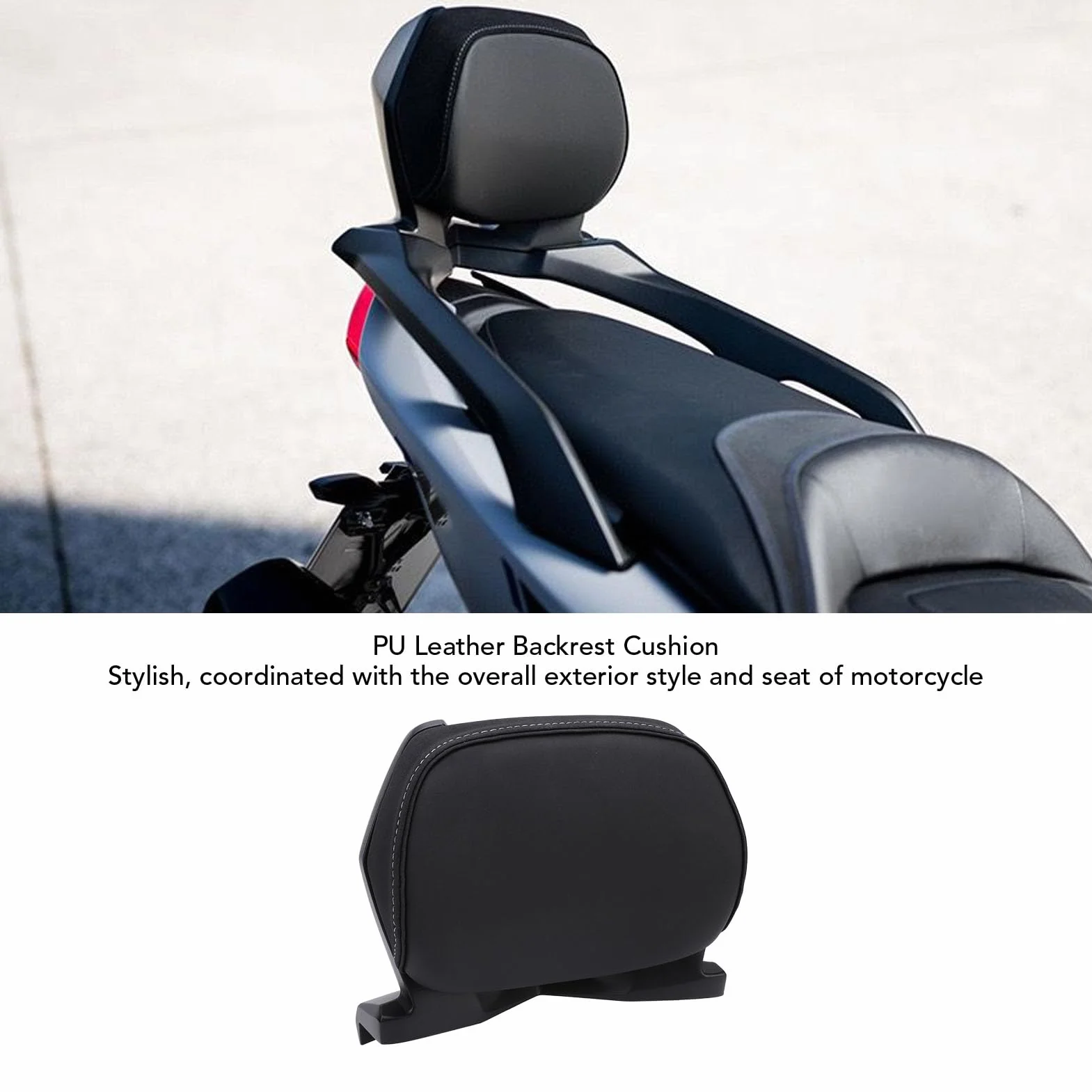 Cuscino per Schienale Moto Cuscino per Schienale Passeggero in Pelle PU per Supporto Lombare Xmax 300 530 Tmax 560