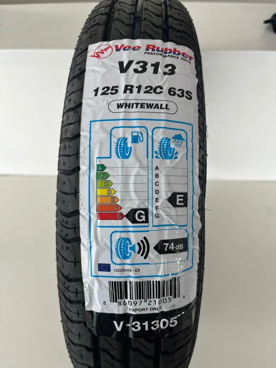 VEERUBBER PNEUMATICO GOMMA 125 12 63S TUBELESS FASCIA BIANCA 28mm WHITE WALL compatibile con FIAT 500 EPOCA