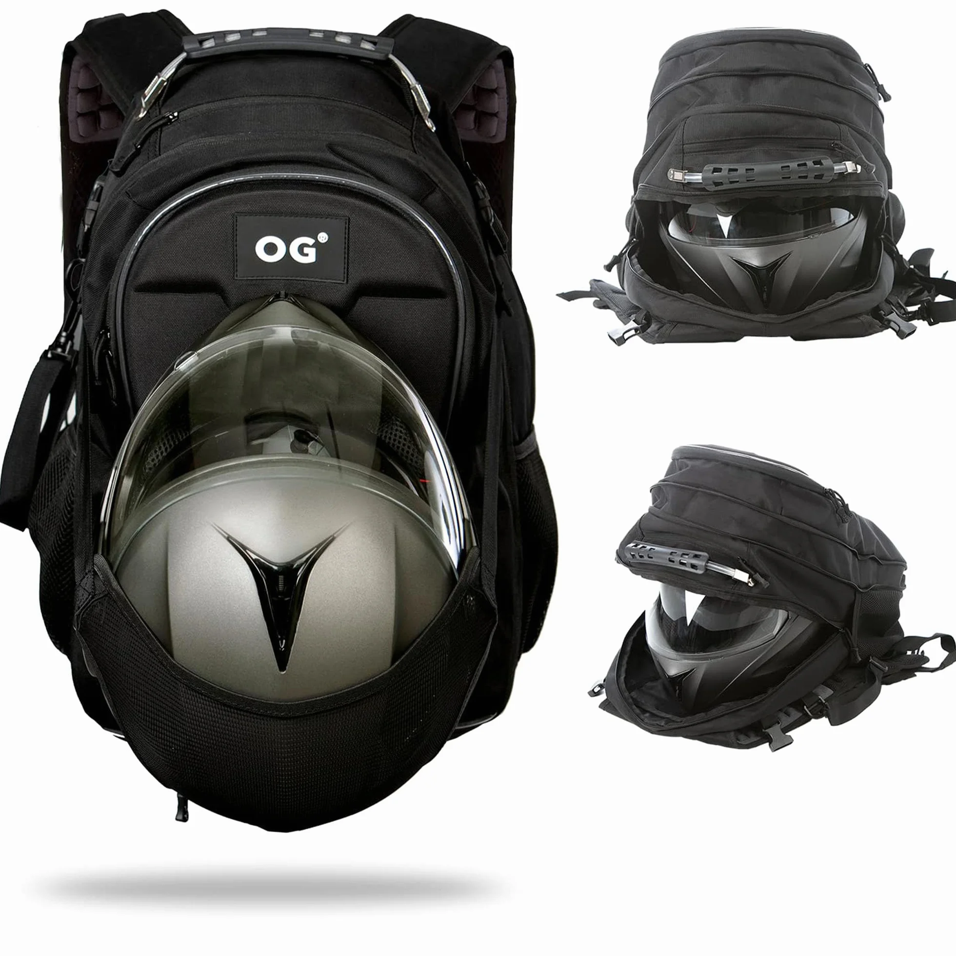 OG Original CityRunner Zaino Moto, Impermeabile, Espandibile 30-35L, Borsa Porta-Casco Moto, Cinturino per Casco, Grande Capacità, Laptop, Rifrangente, USB